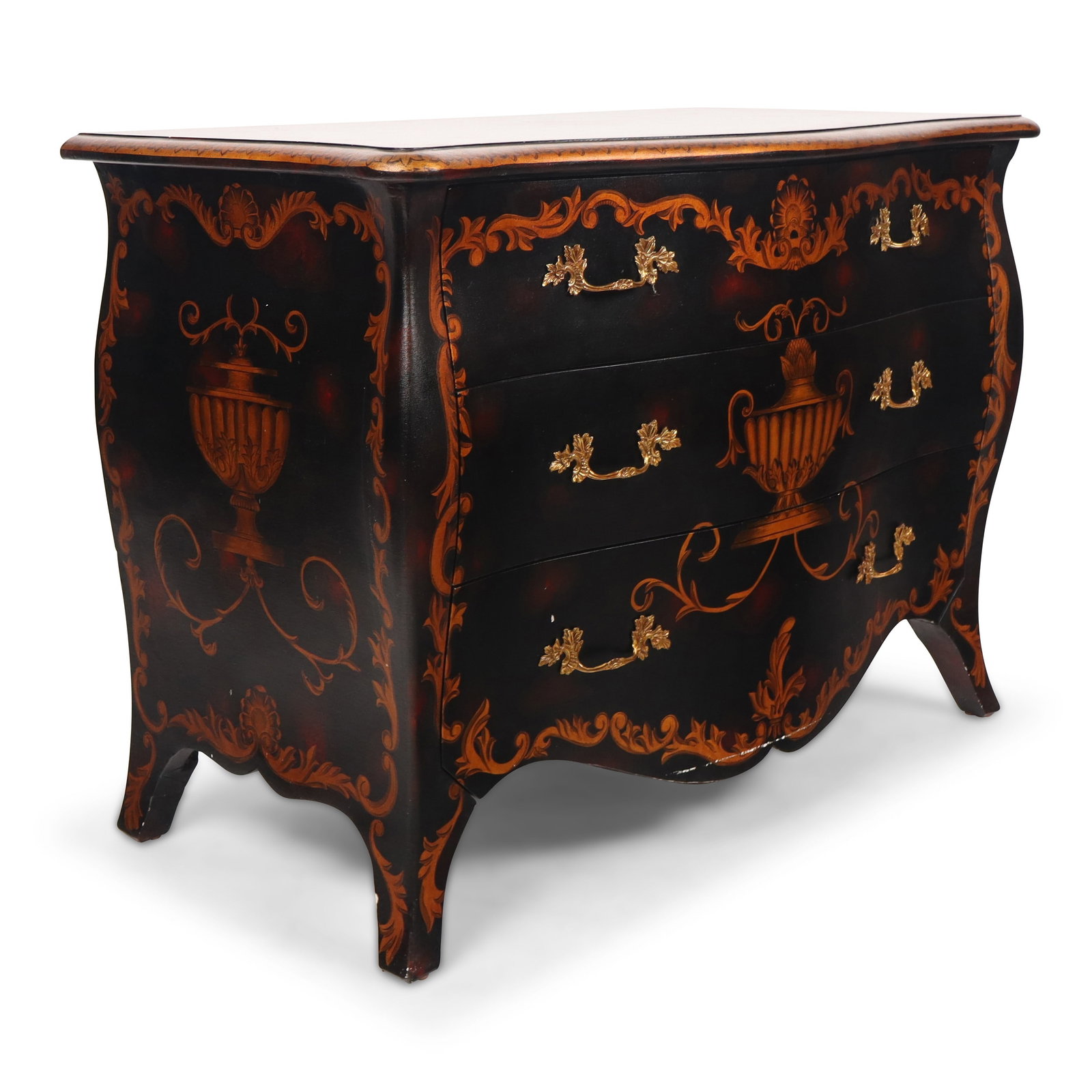 Maitland Smith Hand-Decorated Bombe Commode (1 of 14)