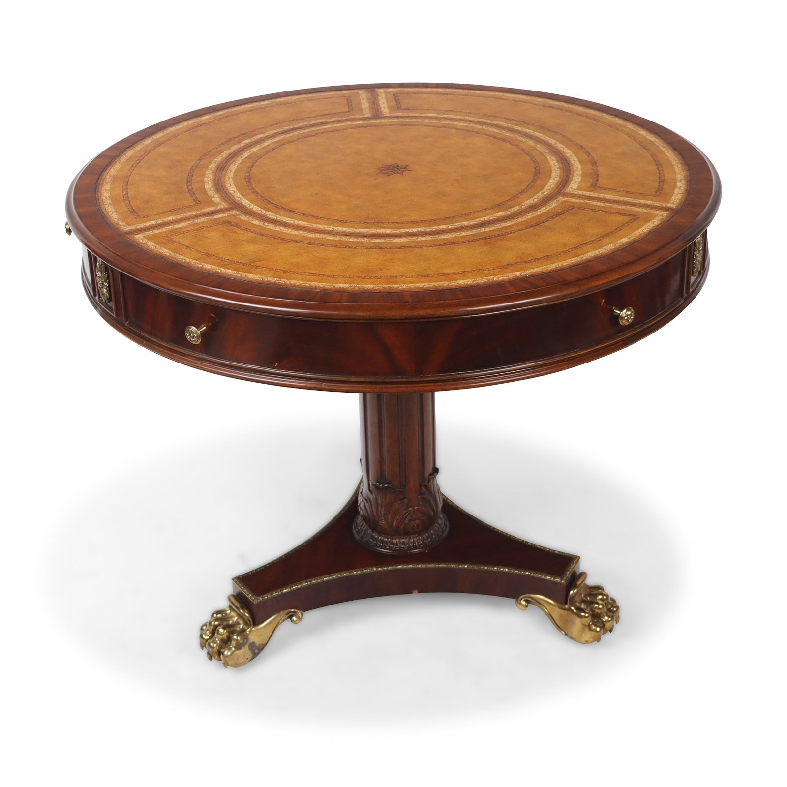 Maitland Smith Leather Top Regency Drum Table (1 of 12)