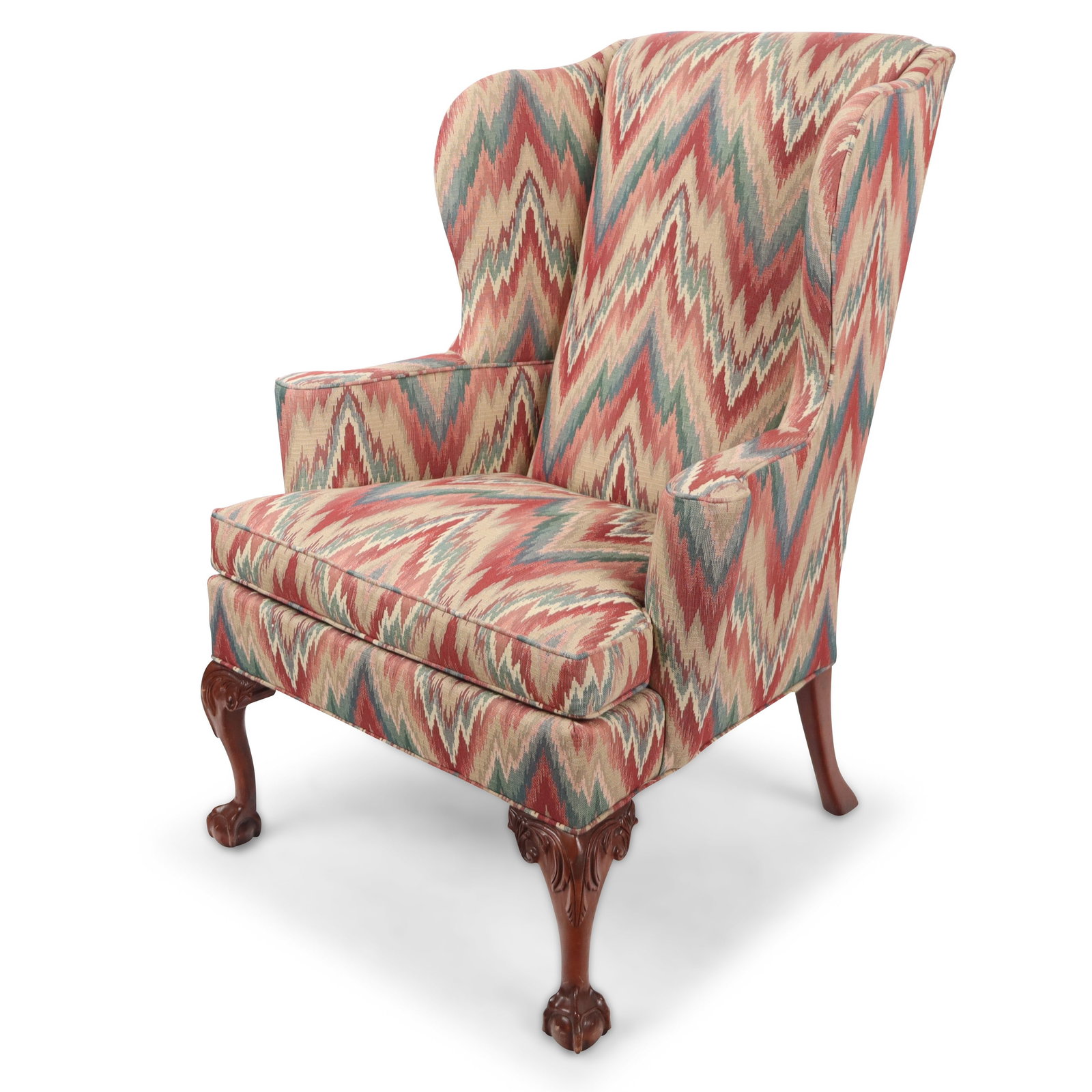 Flamstitch Upholstered Wingback Chair (1 of 11)