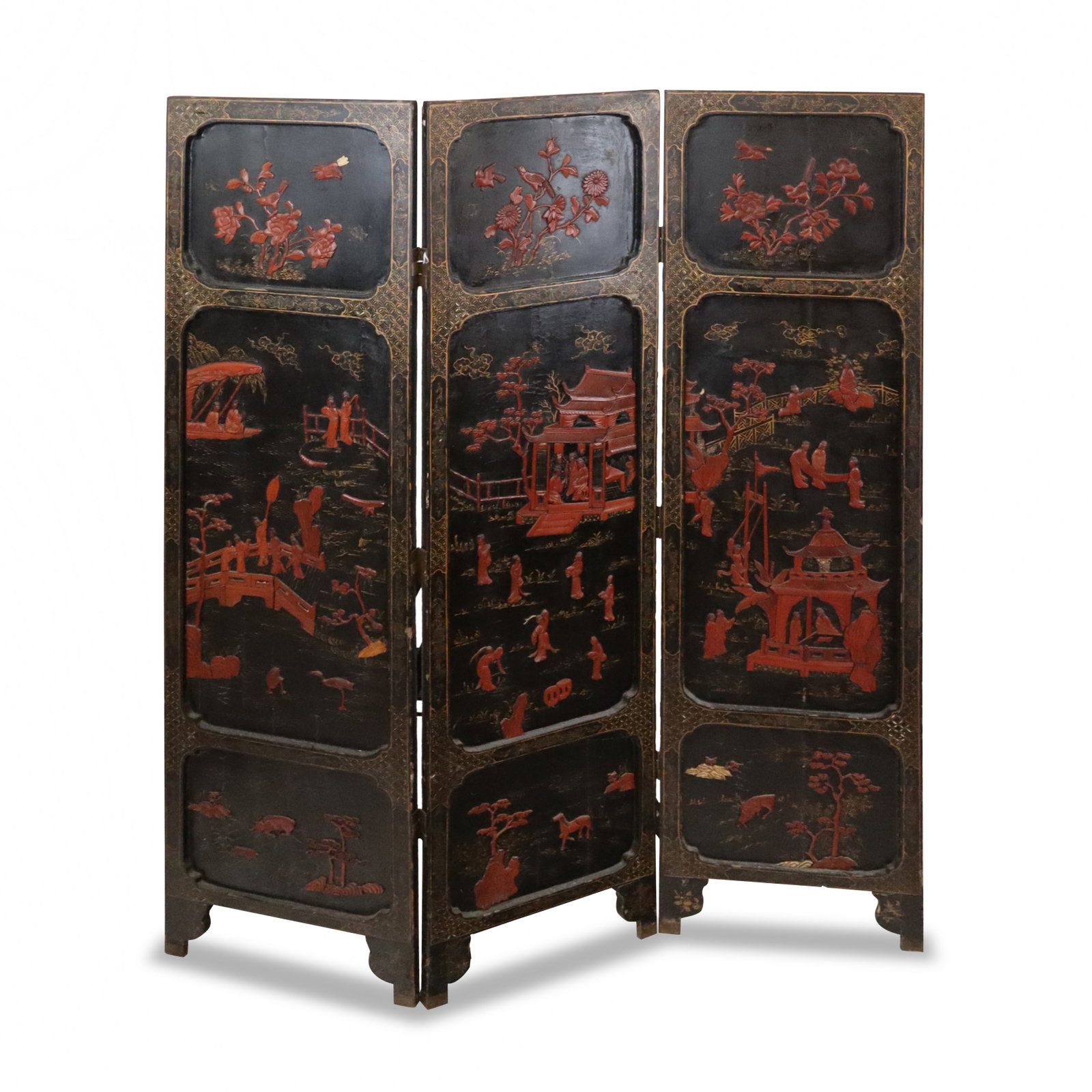 Chinese Three-Panel Screen (1 of 12)
