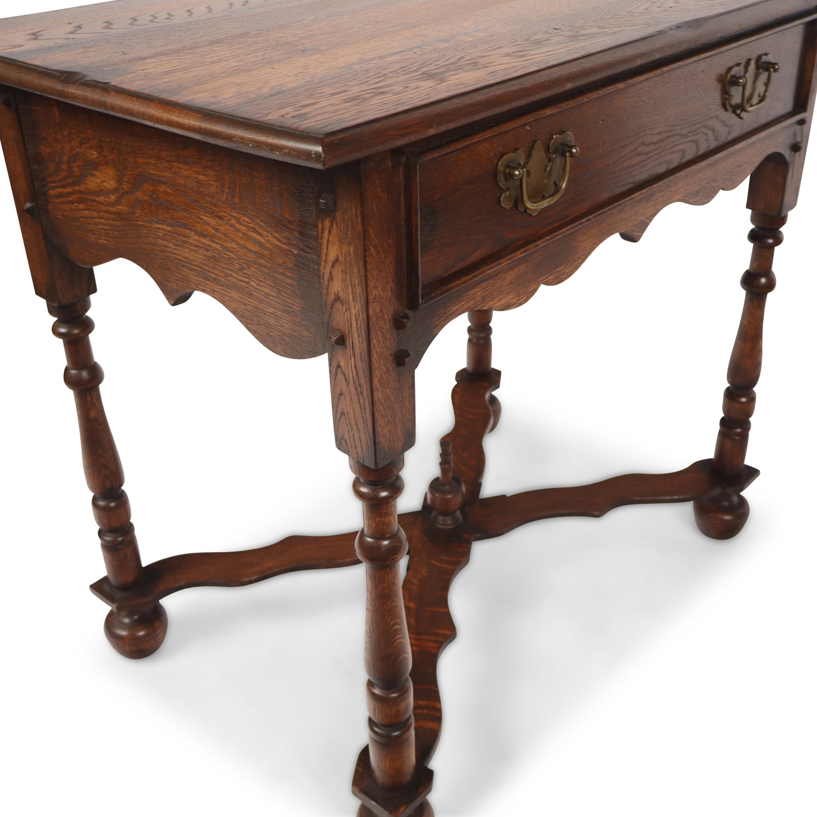 Single Drawer Walnut Side Table - 12