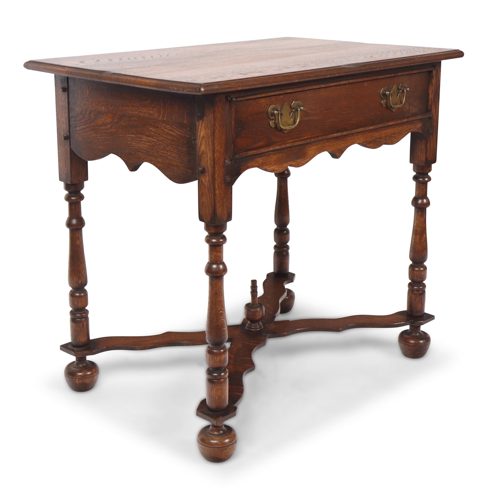Single Drawer Walnut Side Table - 2