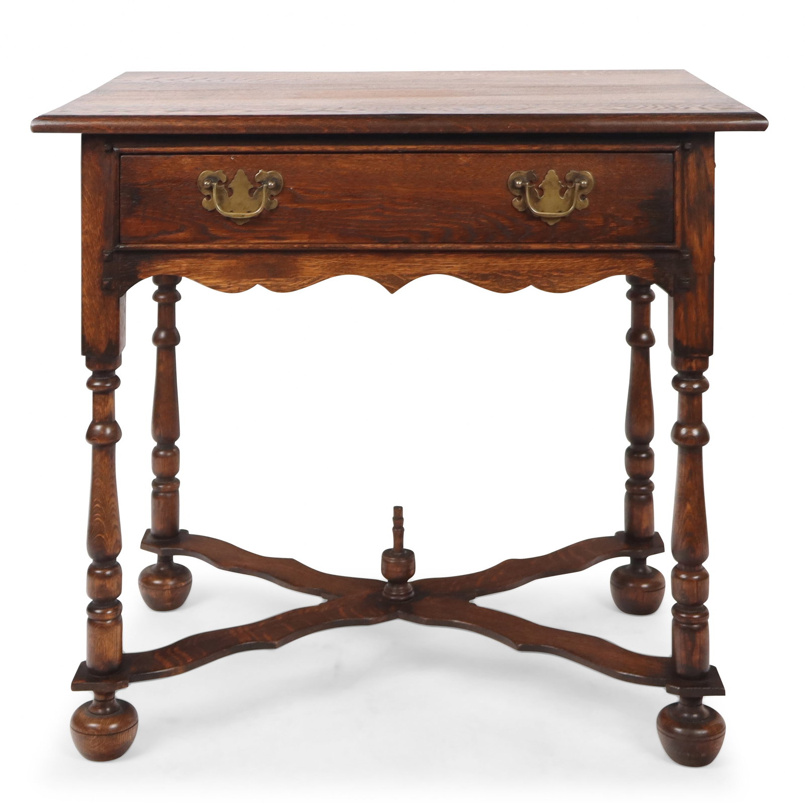 Single Drawer Walnut Side Table - 6