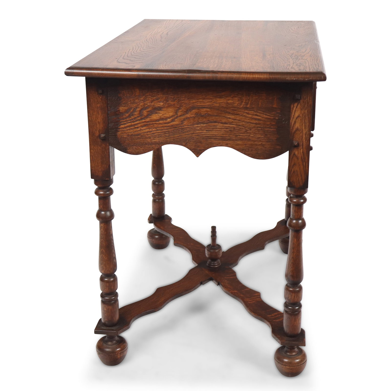 Single Drawer Walnut Side Table - 7