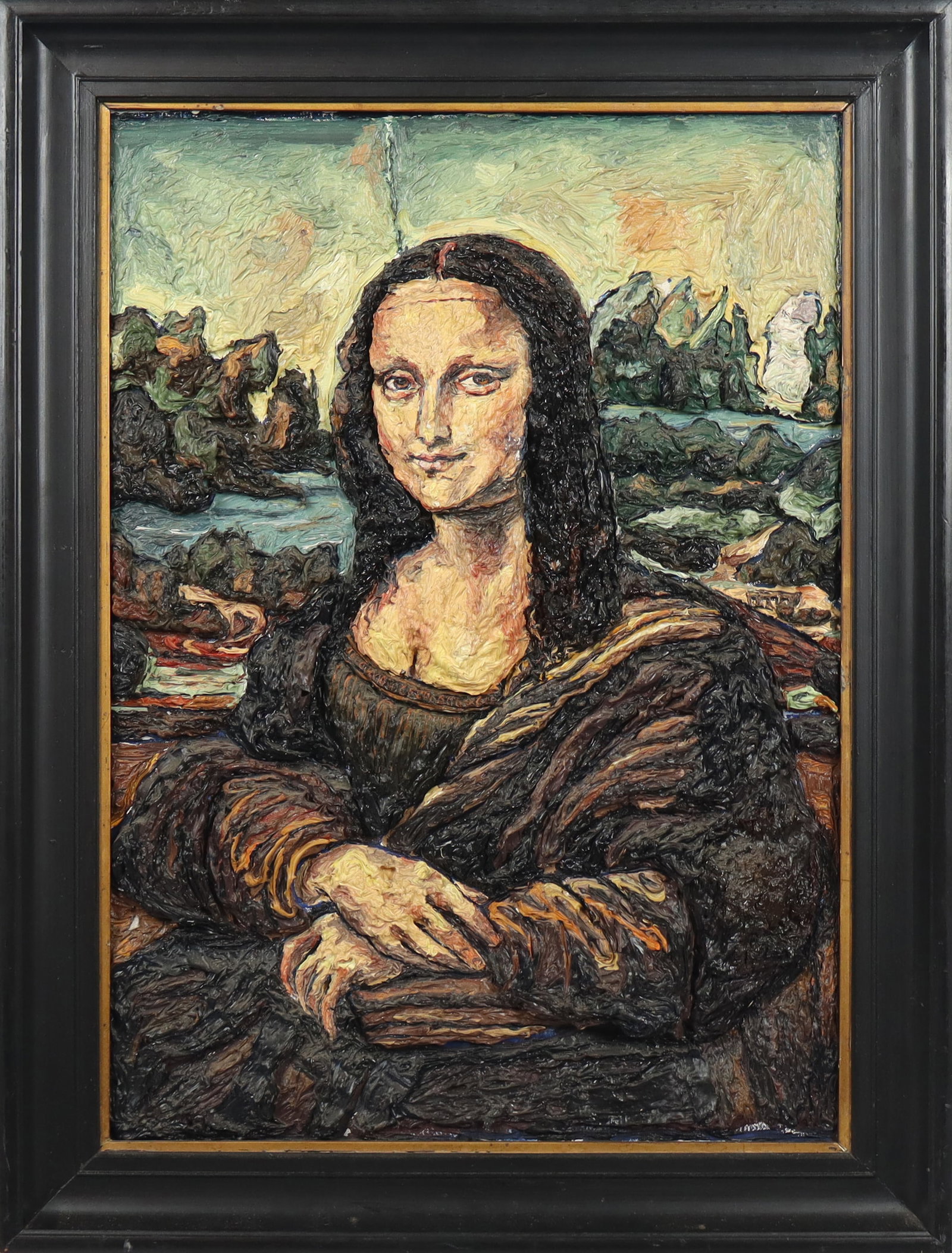 Leslie LEW "Mona Lisa" Sculpted Oil on Canvas (1 of 15)