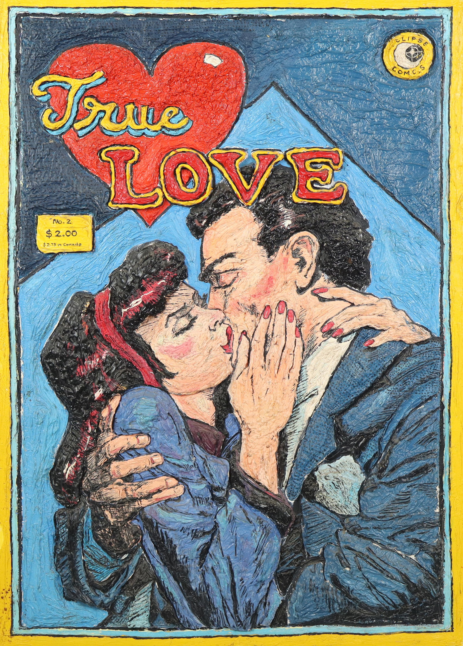 Leslie LEW "True Love" Sculpted Oil on Canvas (1 of 14)