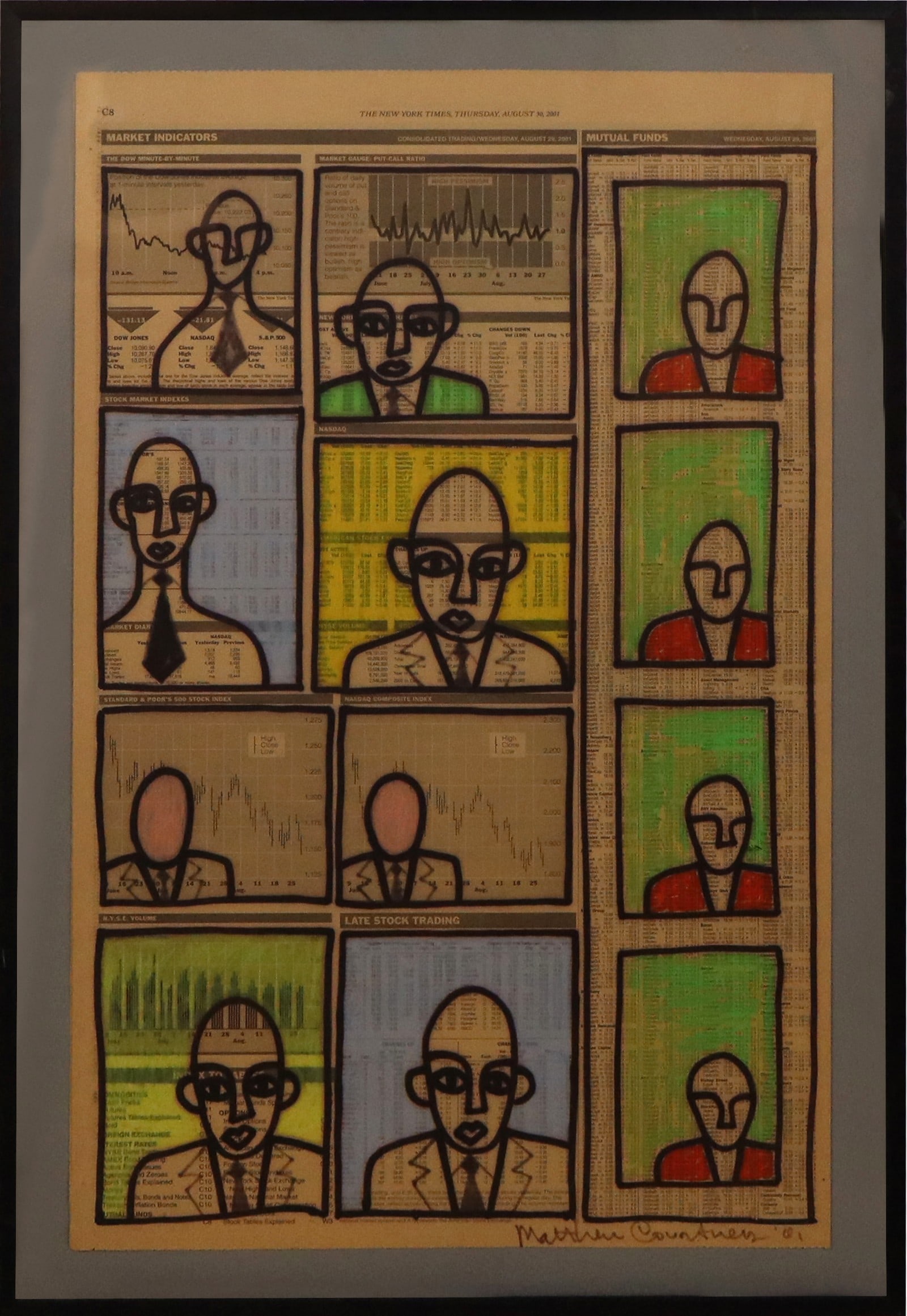 Matthew COURTNEY Marker & Watercolor on Newspaper (1 of 8)
