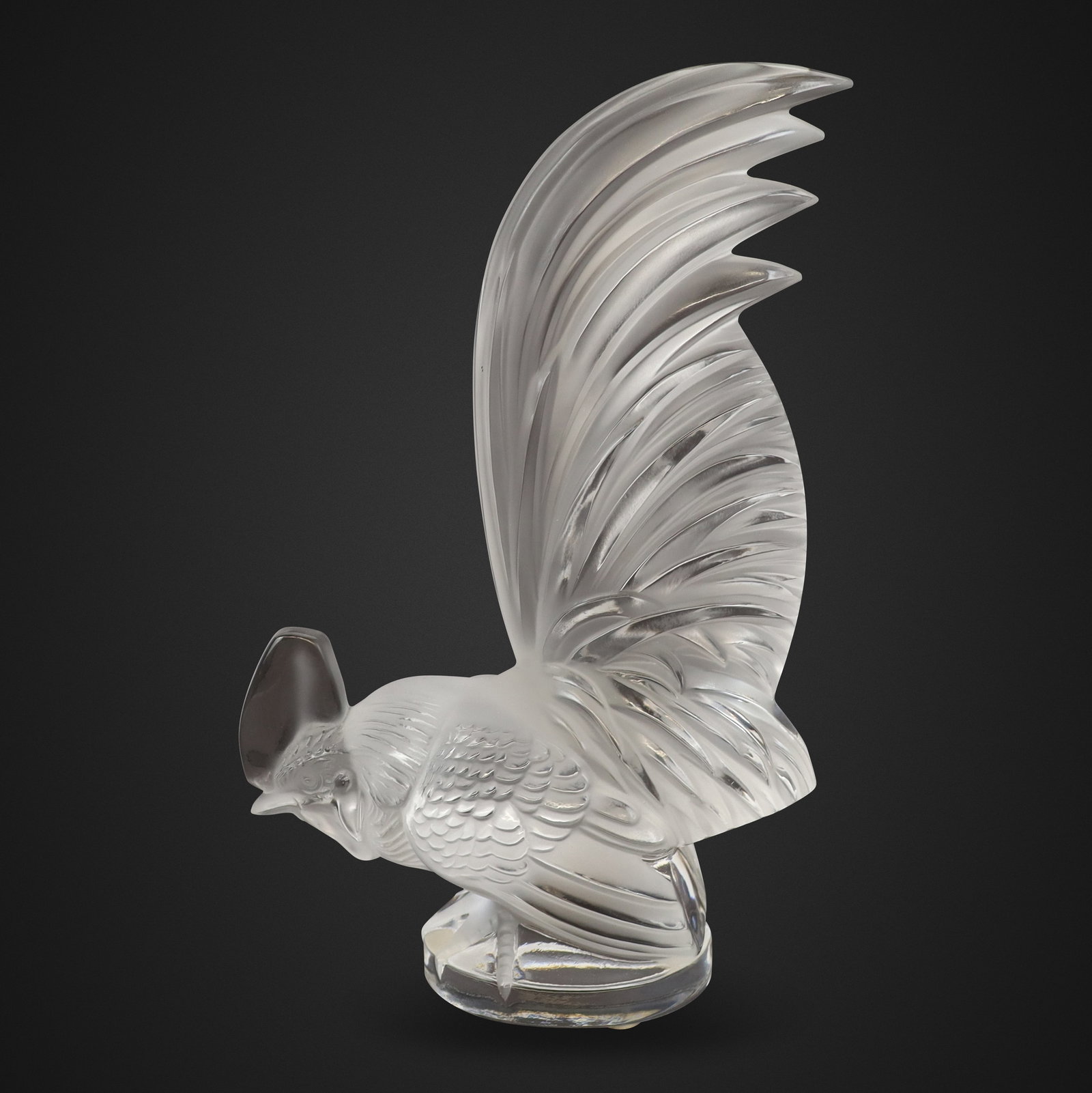 Lalique "Coq Nain" Satin Finished Glass Sculpture (1 of 9)