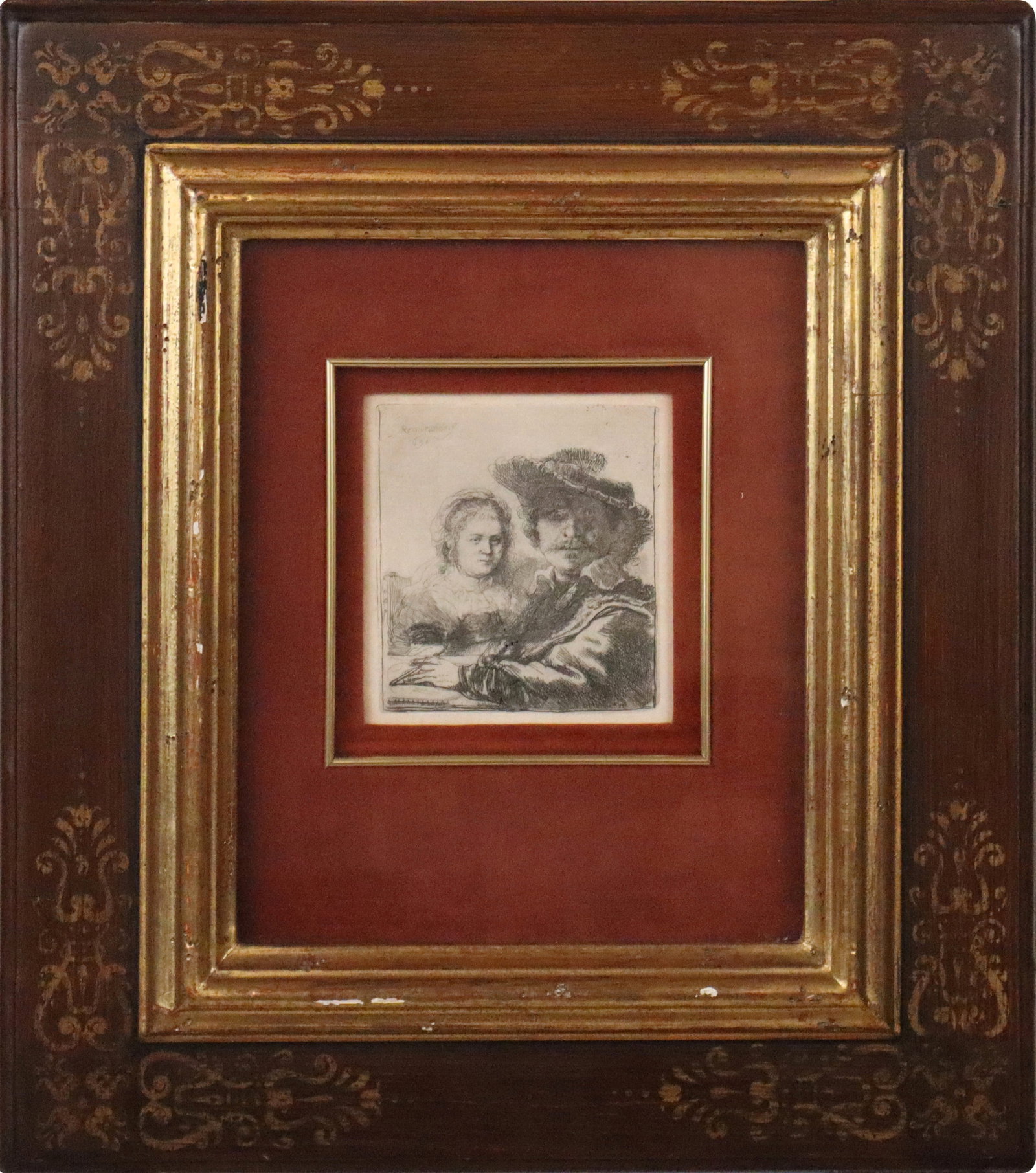 Rembrandt "Self-Portrait with Saskia" Etching (1 of 7)