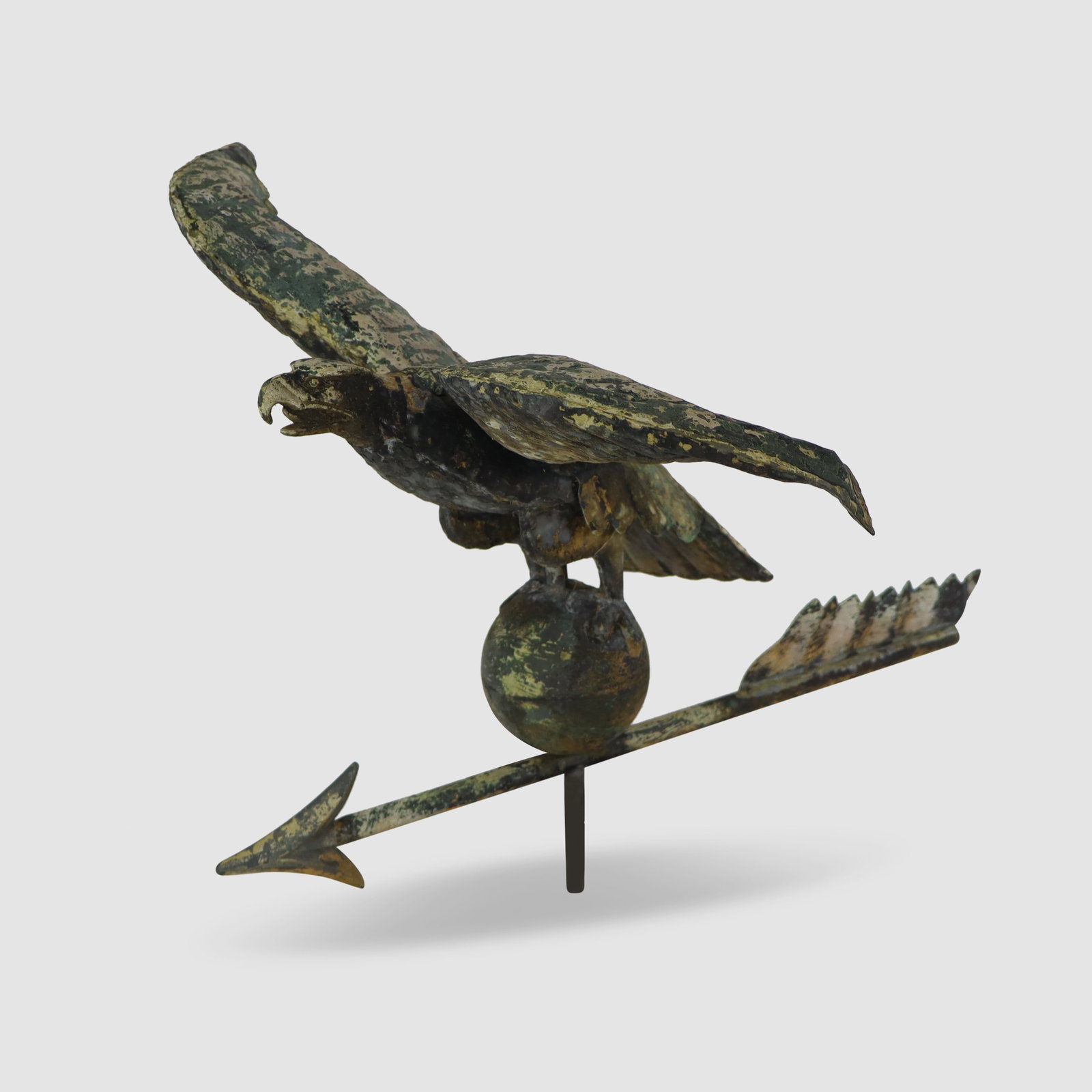 Americana Painted Tole Eagle Weathervane Finial (1 of 14)