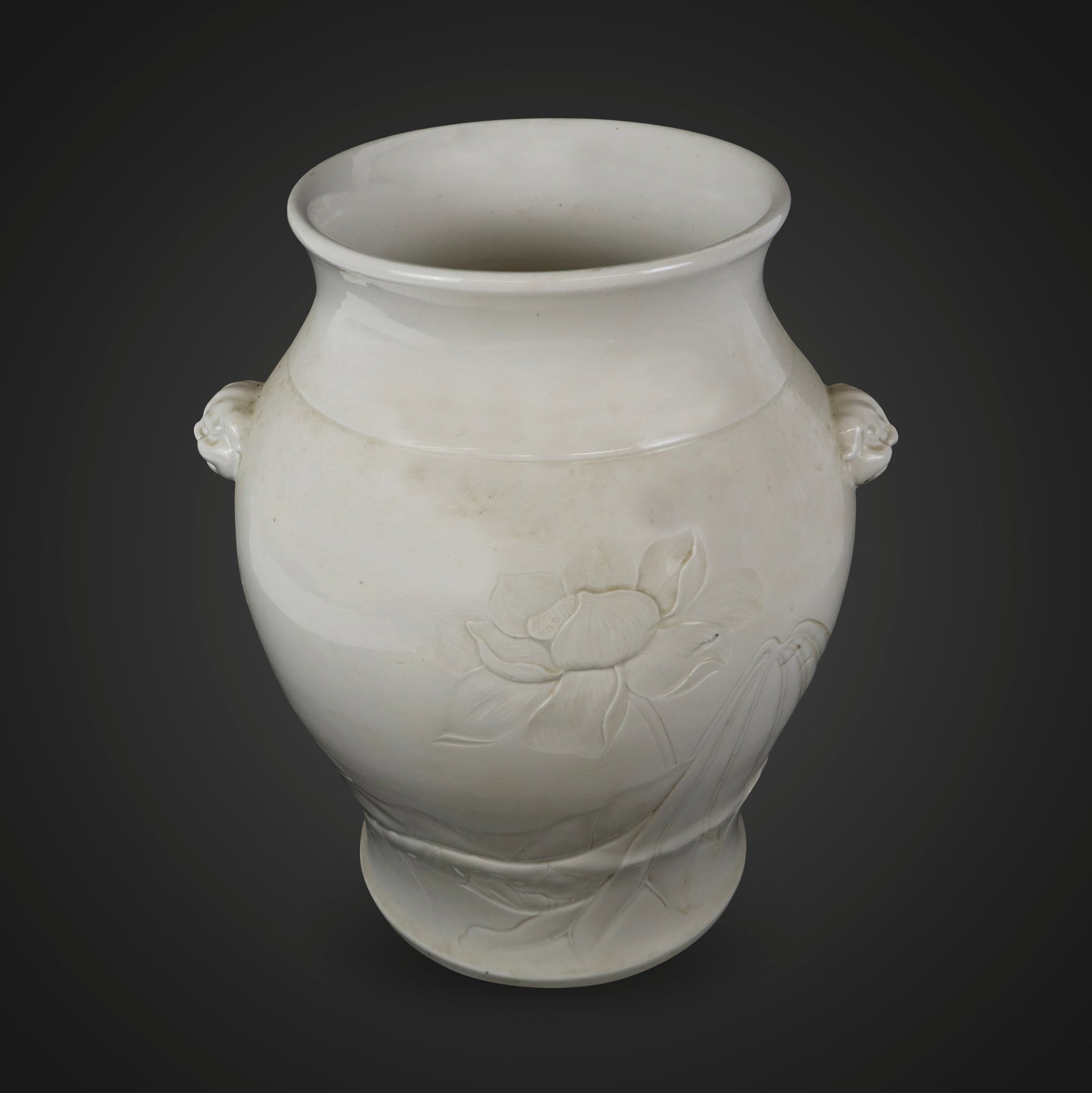 Chinese Blanc de Chine Vase with Lotuses (1 of 13)