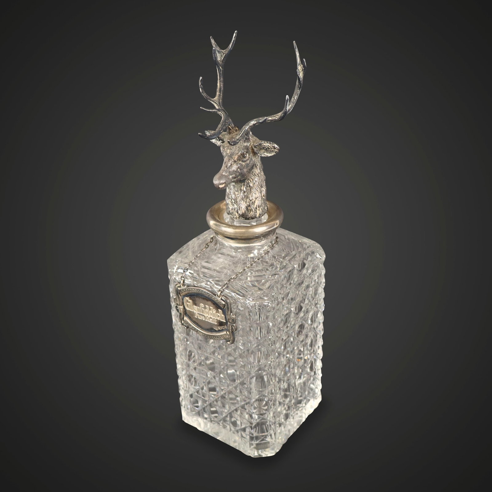 English Silver and Crystal Stag Decanter (1 of 17)