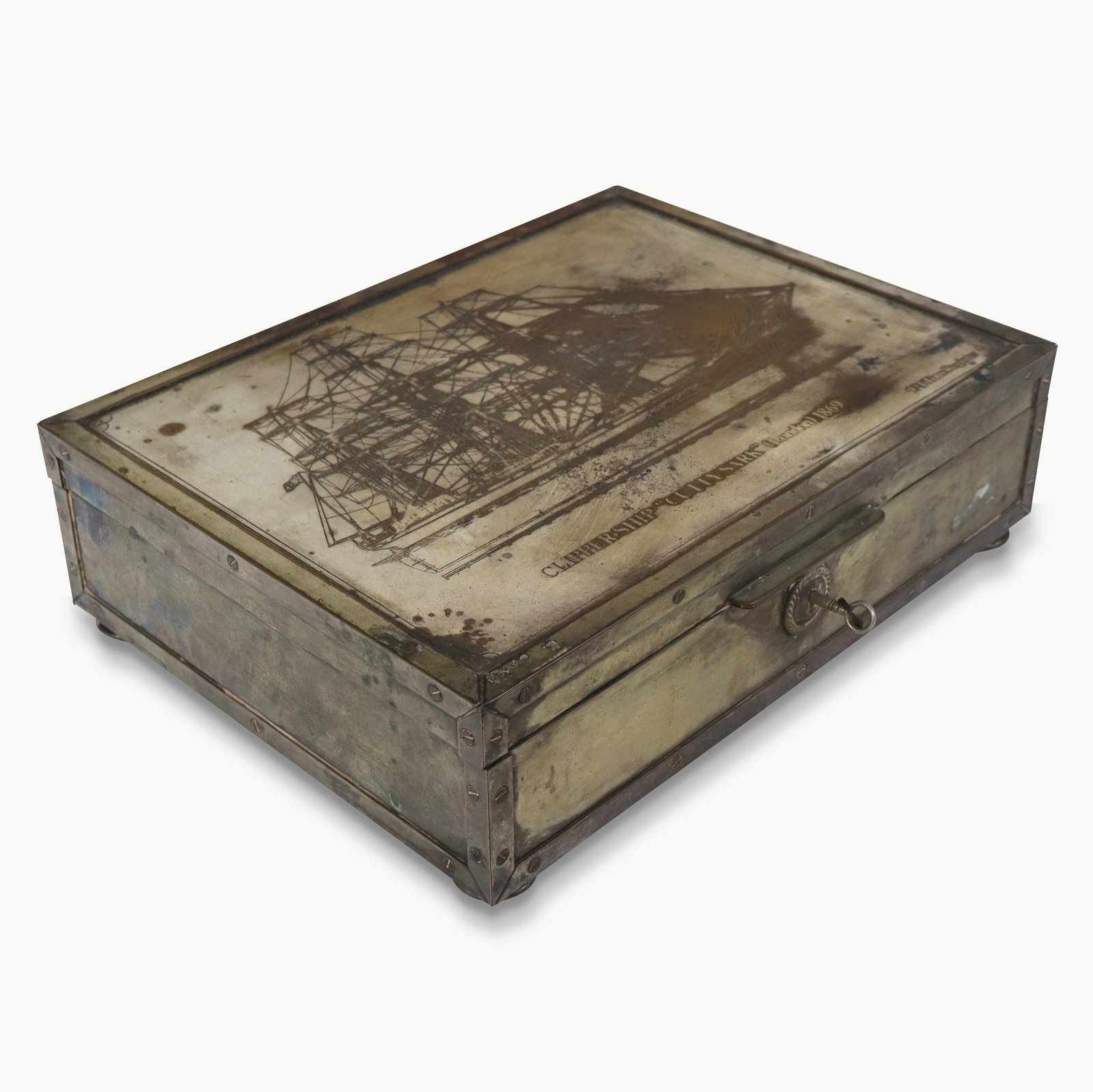Glyn of London Silver Plate Cutty Sark Humidor (1 of 16)