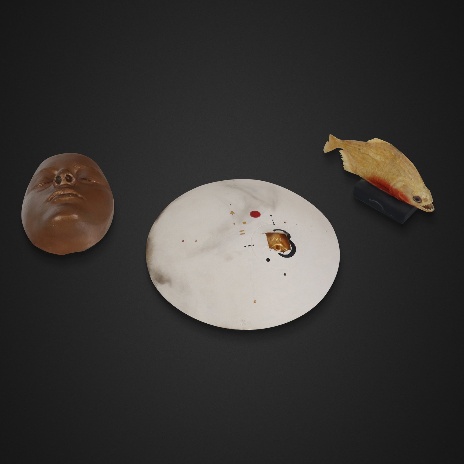 Allen LITTLEFIELD and Others Sculptures, 3: Group of assorted items, comprising an Allen Littlefield (American, born 1940) ceramic sculpture "Emergence II" signed on front, and signed and dated 1993 on reverse [10" Diameter], together with
