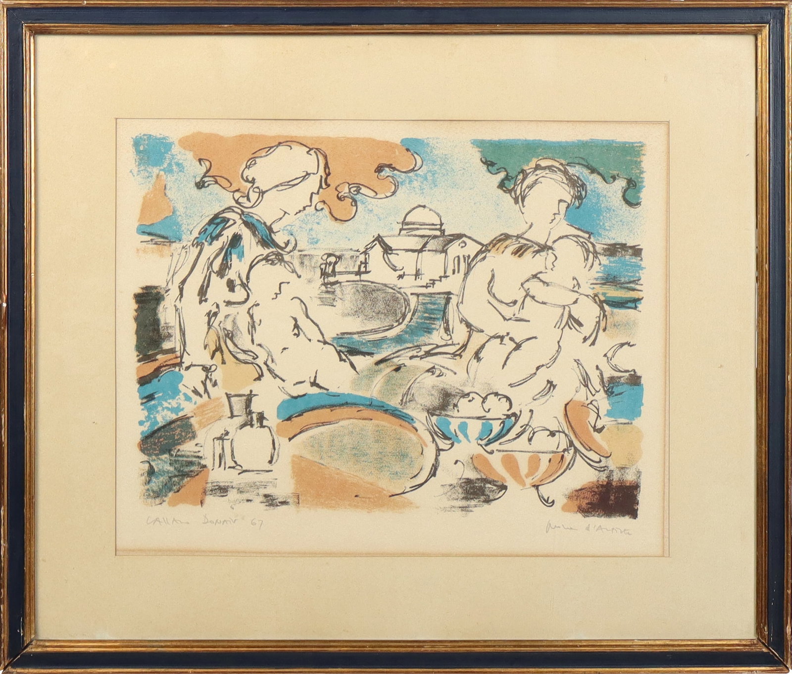 Lazzaro DONATI Color Lithograph Classical Scene (1 of 11)