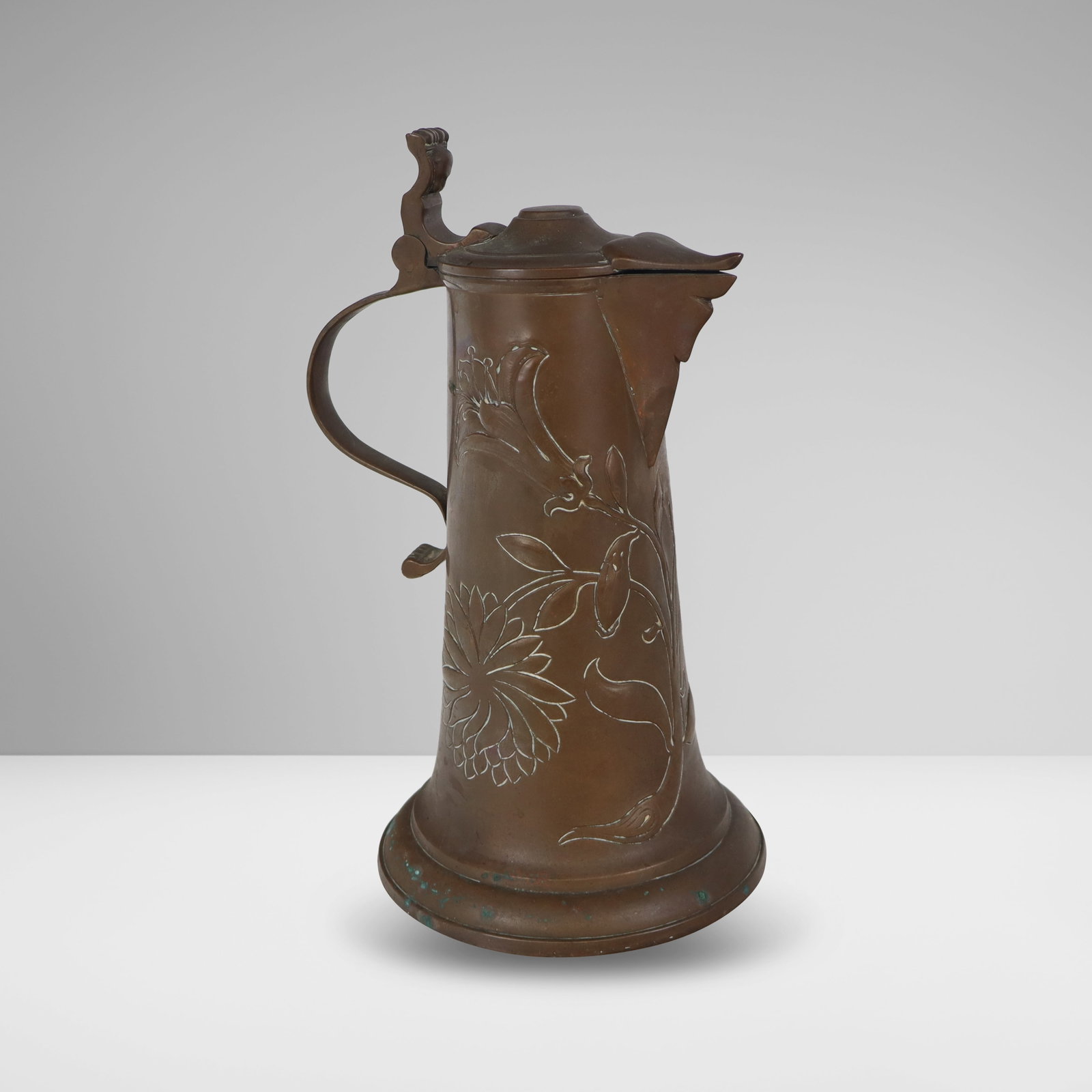 Jugendstil Copper Pitcher (1 of 7)