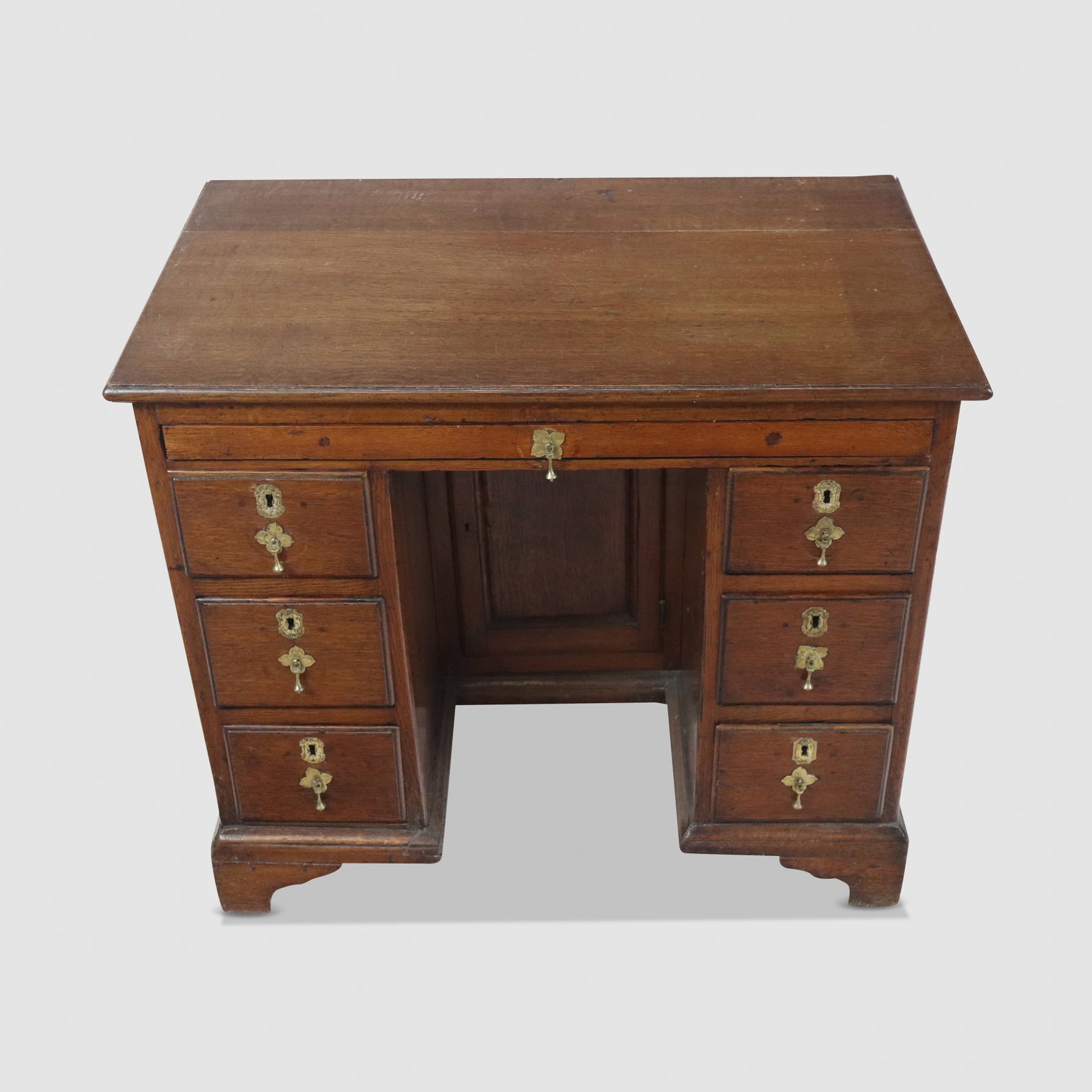 Antique Pine Kneehole Desk (1 of 9)
