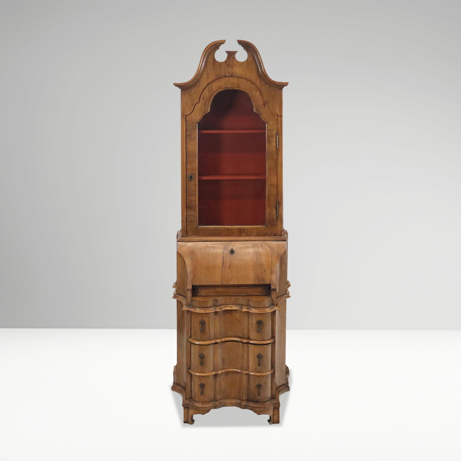 Italian Fruitwood Secretary Bookcase (1 of 15)
