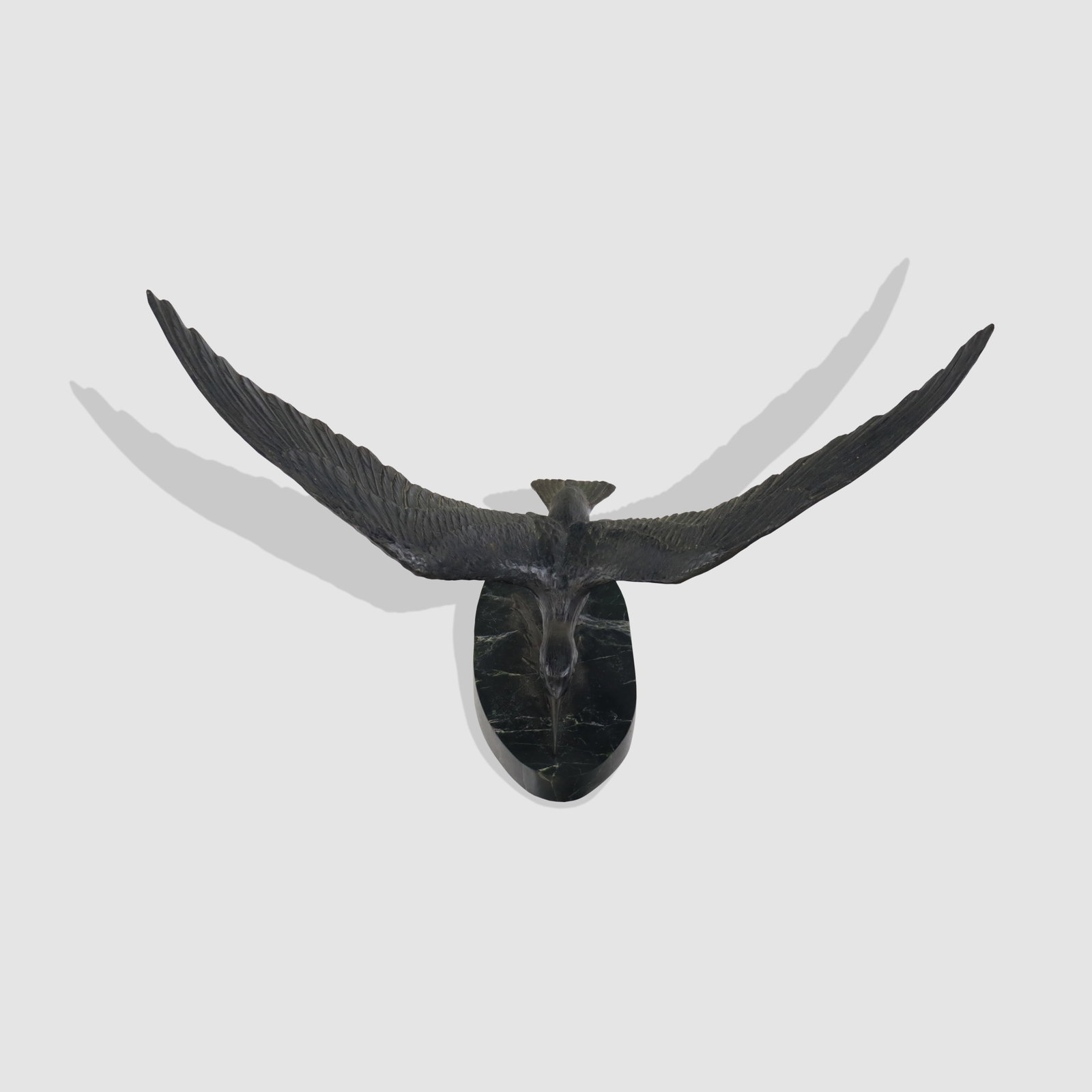David H. TURNER Bronze Seagull Sculpture: David H. Turner (American, b. 1961) bronze figure of seagull mounted on a marble base, signed D H Turner 6/30 1985. [11.5" H x 20" W x 10.75" D]. Overall condition is good.