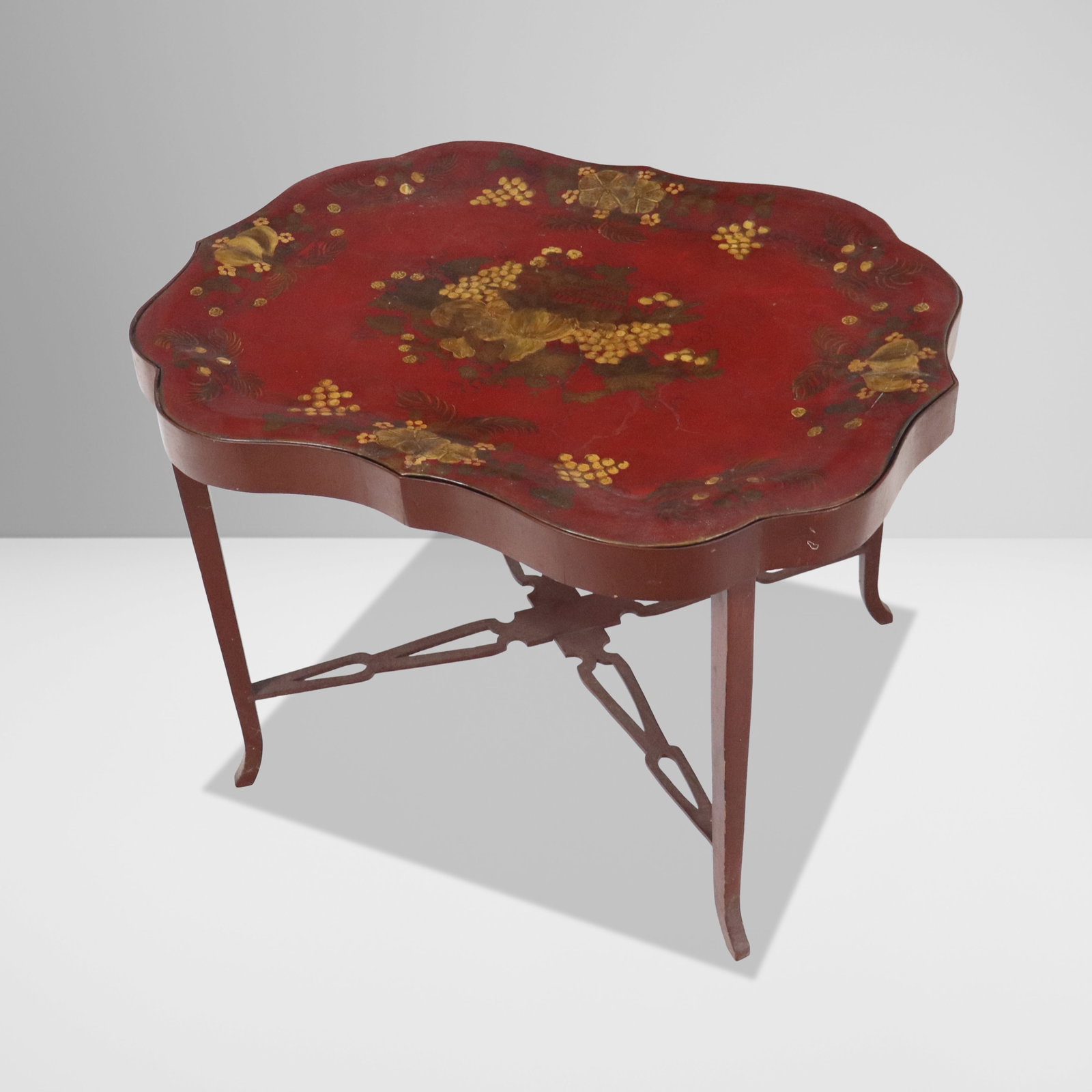 Victorian Tole Painted Tray Top Table (1 of 8)
