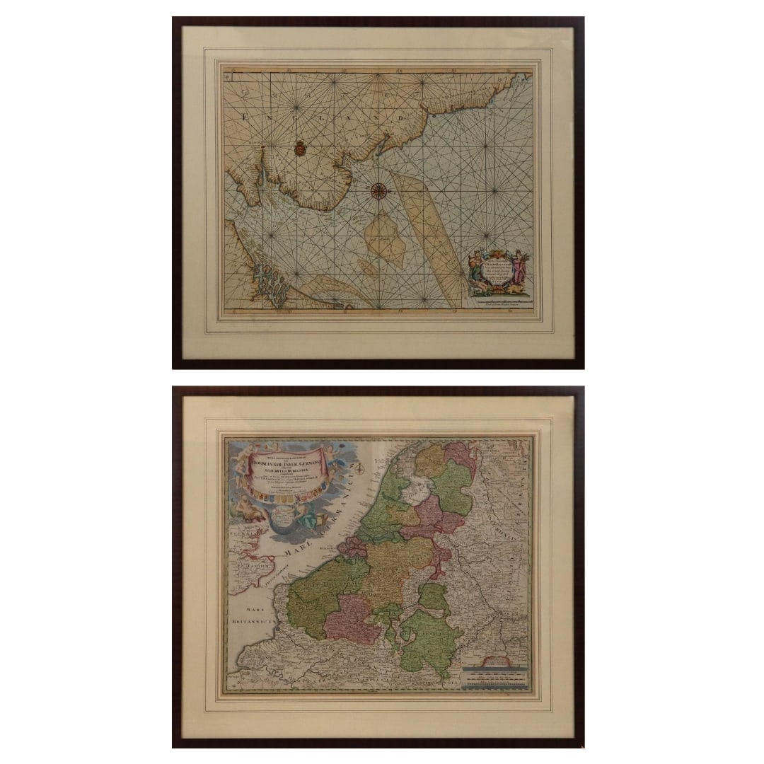 Two Antique Hand Colored Map Engravings (1 of 15)