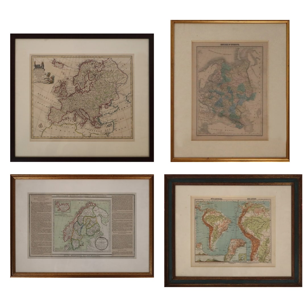 4 Antique Hand Colored Map Engravings (1 of 10)