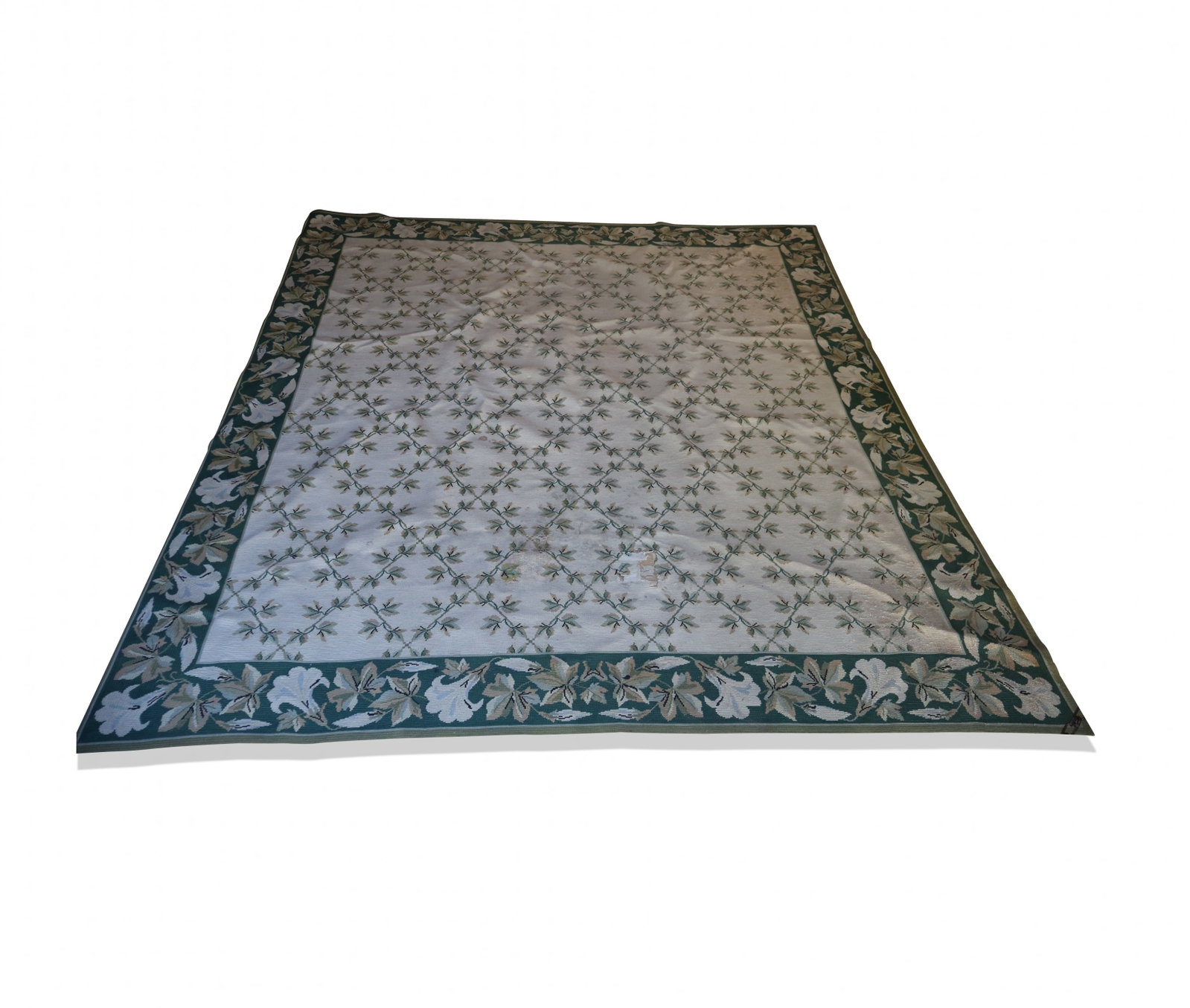 Knit Rug with Lattice and Morning Glories (1 of 17)