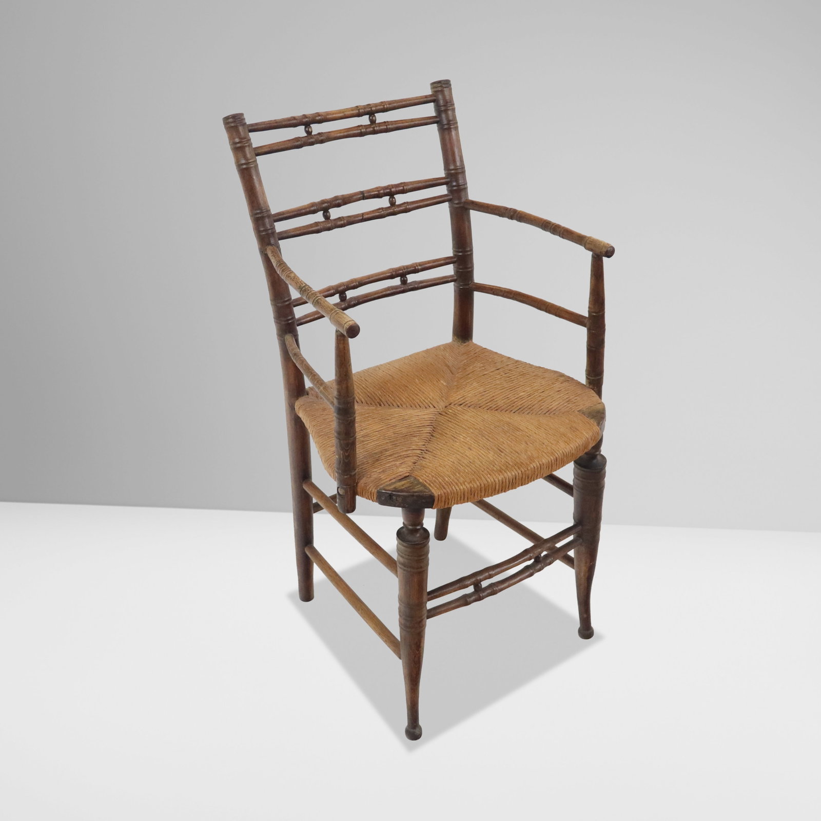 Faux Bamboo Carved Armchair (1 of 12)