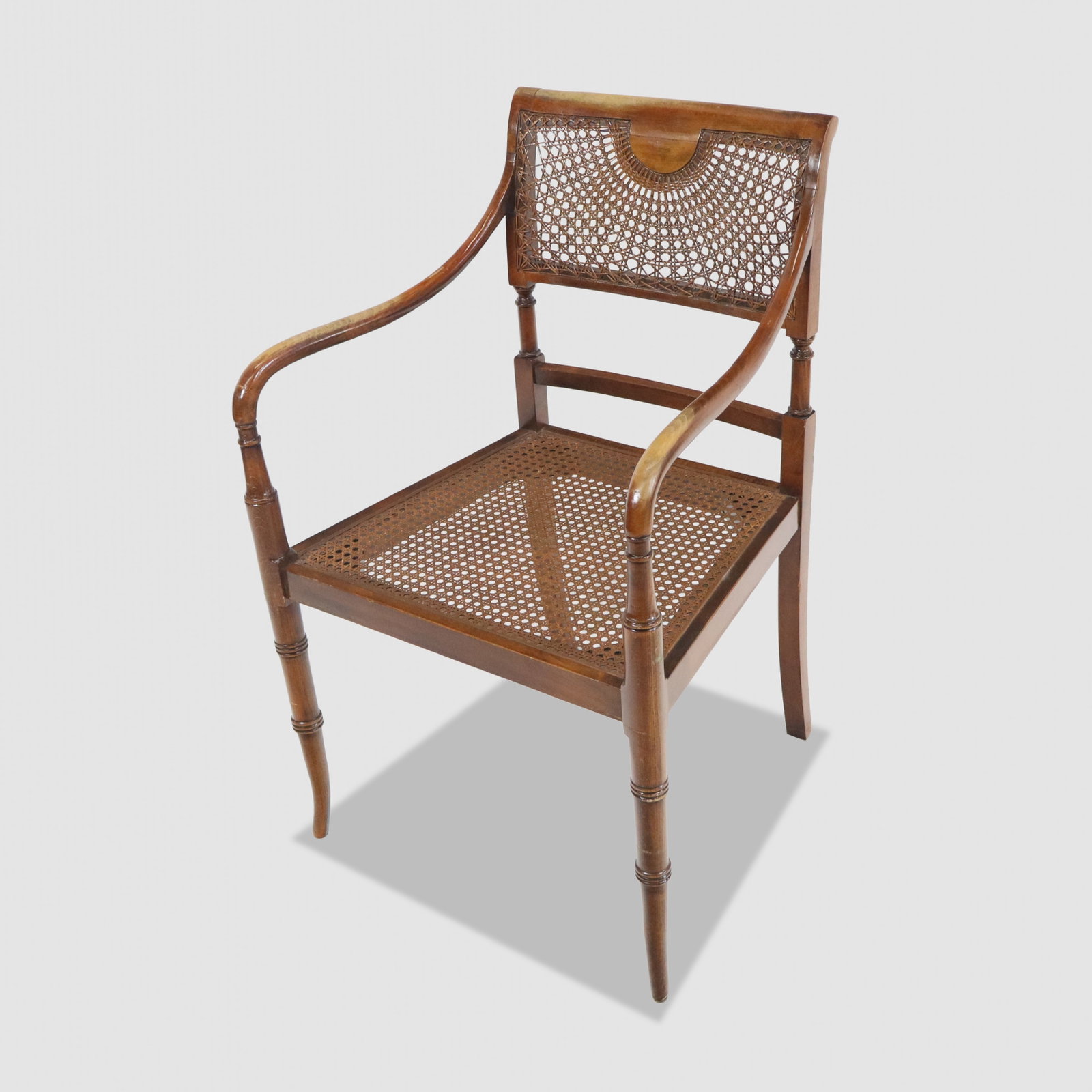 English Regency Caned Armchair (1 of 10)