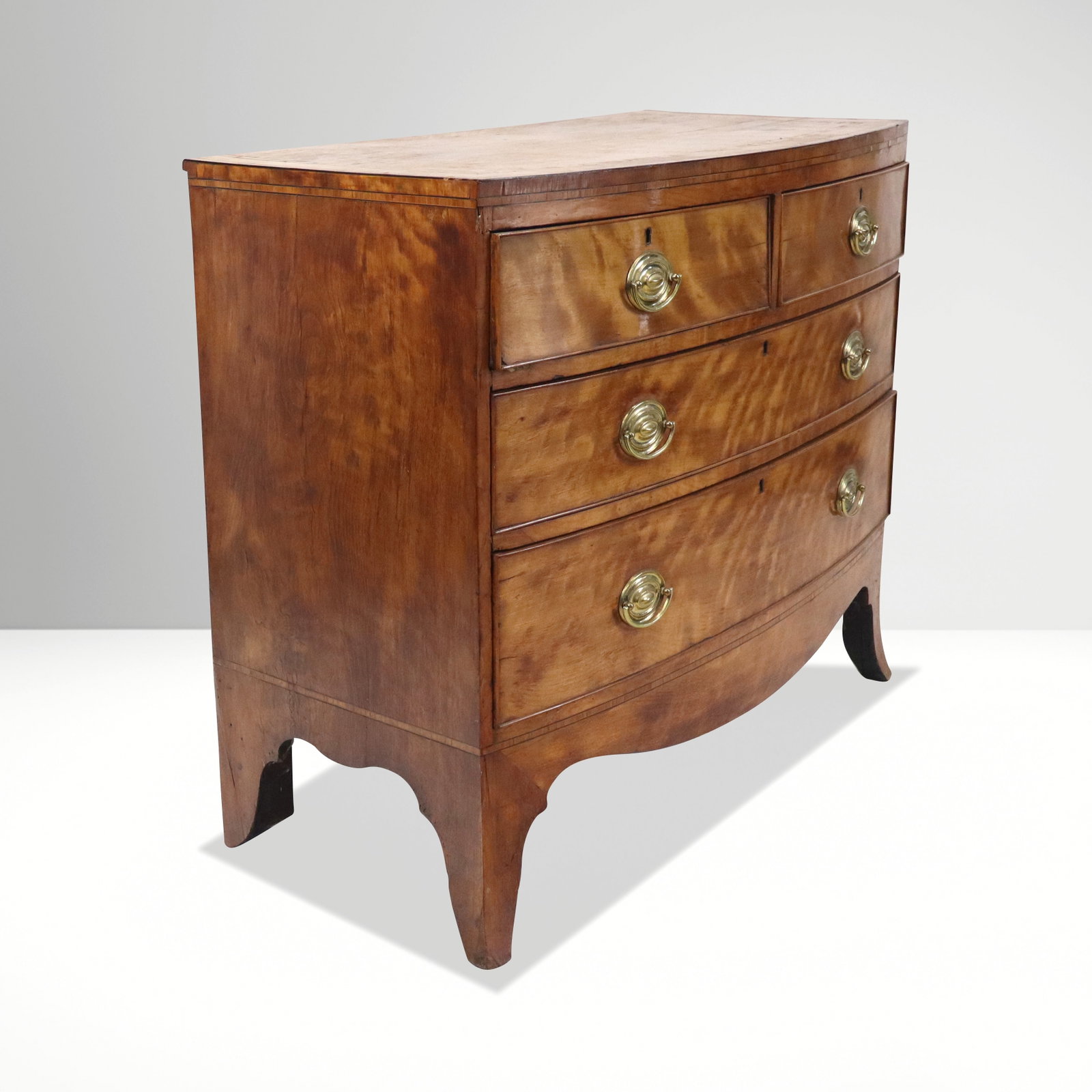 Federal Mahogany Bowfront Chest of Drawers (1 of 10)