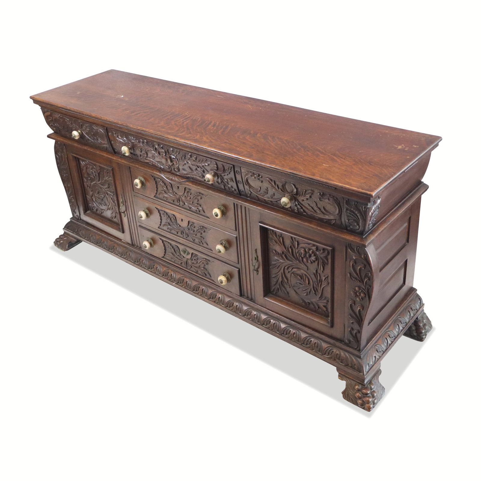 Renaissance Oak Sideboard Credenza (1 of 17)
