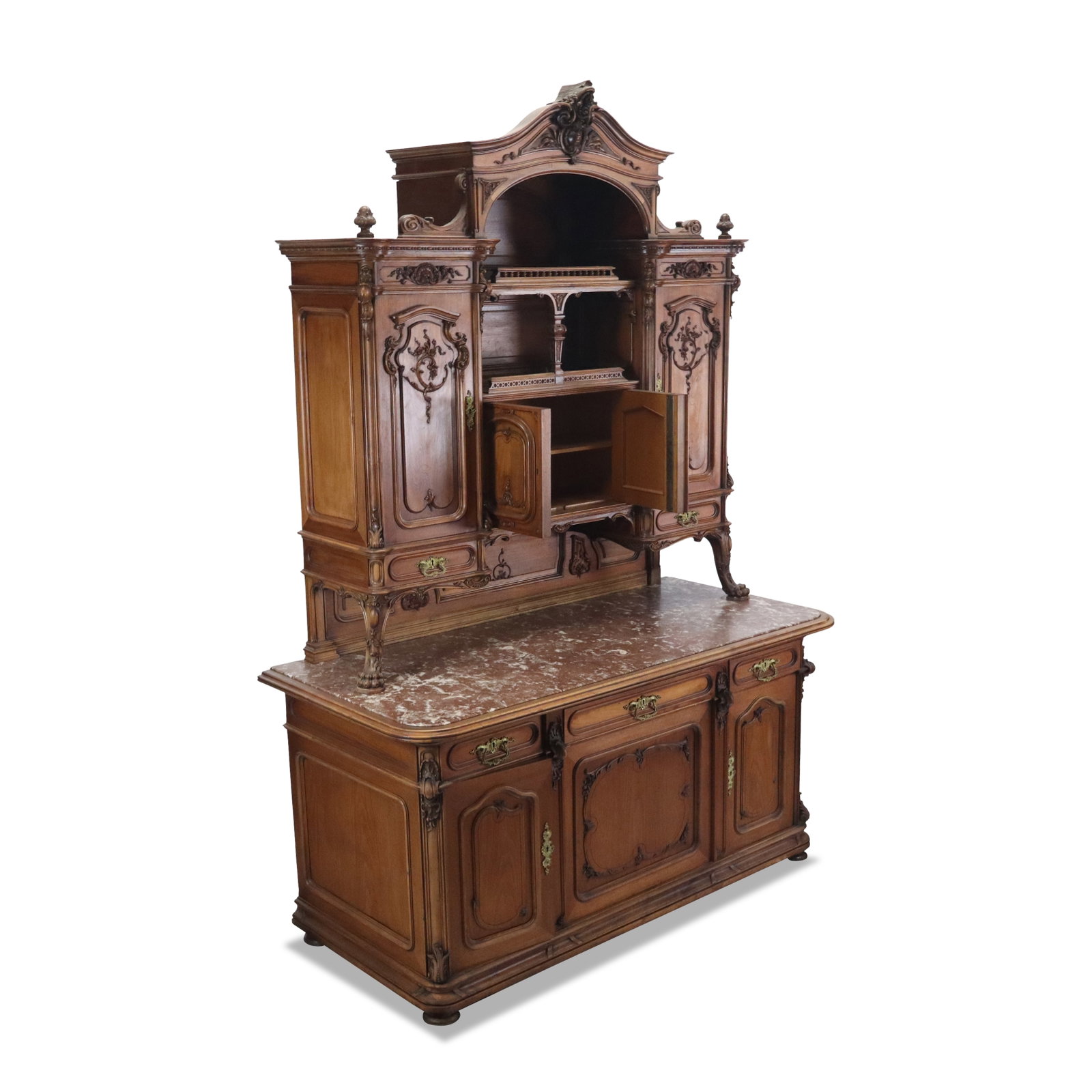 Louis XV Marble Top and Carved Wood Server (1 of 15)