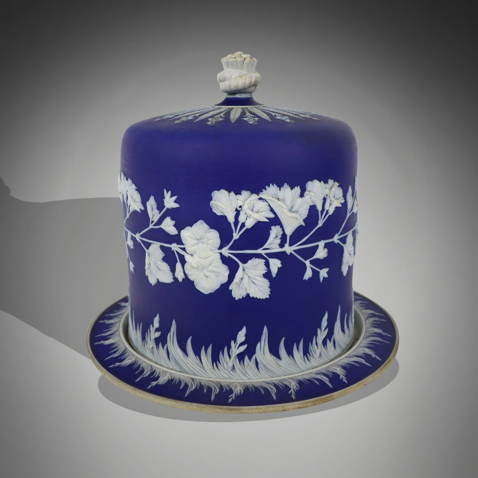 Dudson Blue & White Jasperware Cheese Dome & Tray (1 of 11)