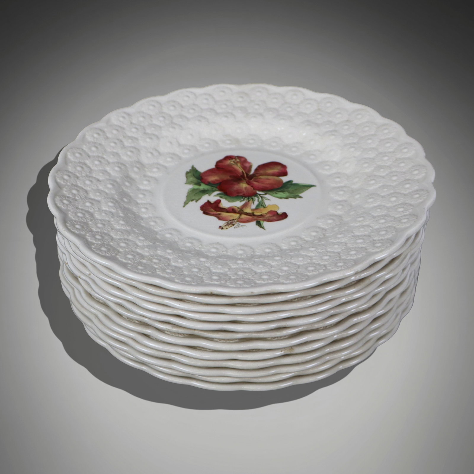 Copeland Spode "Bermuda Flowers" Set of Plates, 12 (1 of 13)