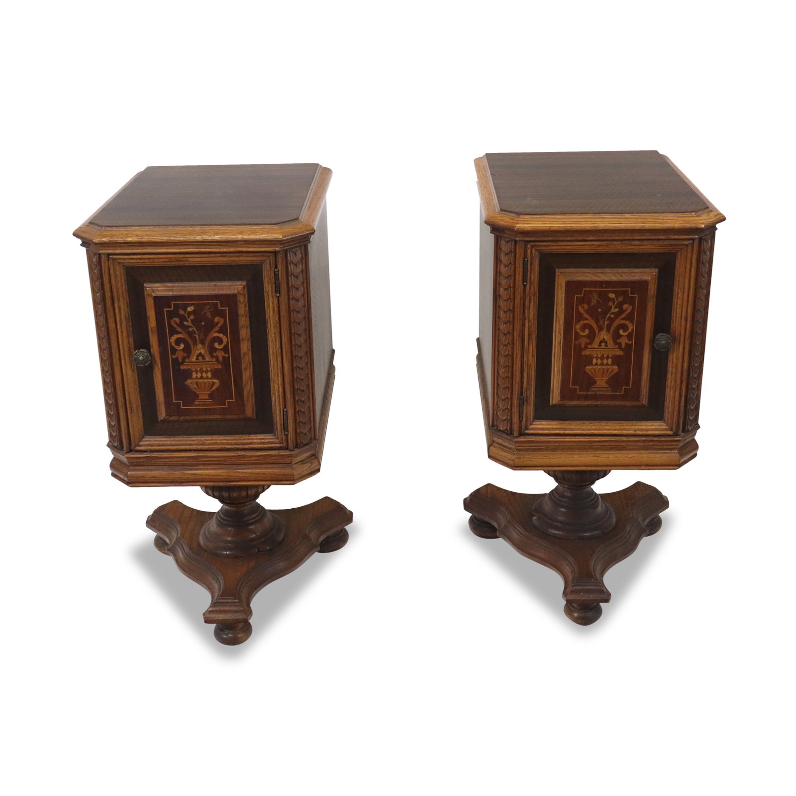 Marquetry Inlaid Speaker Cabinets, Pair (1 of 10)