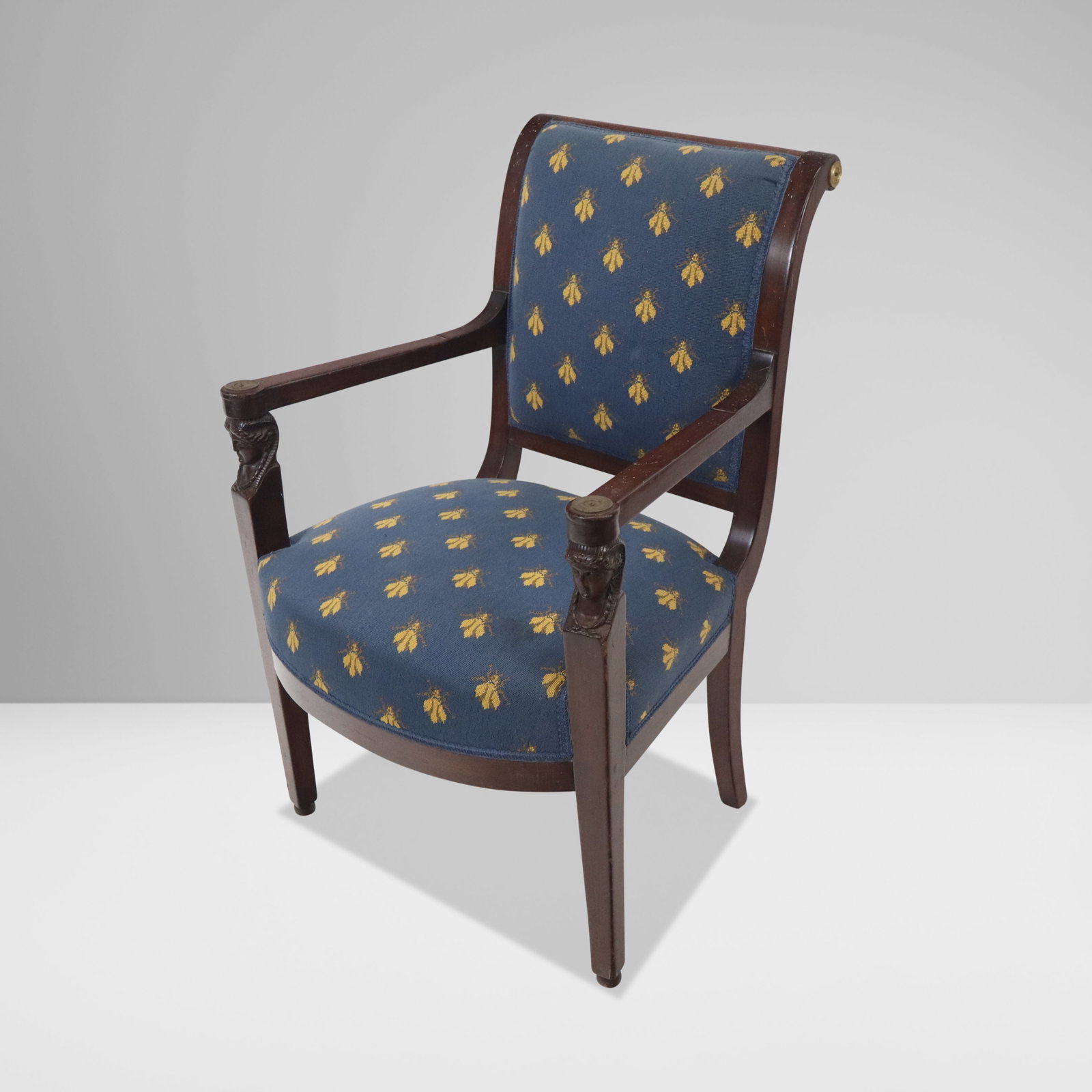 French Empire Style Needlepoint Upholstered Chair (1 of 12)