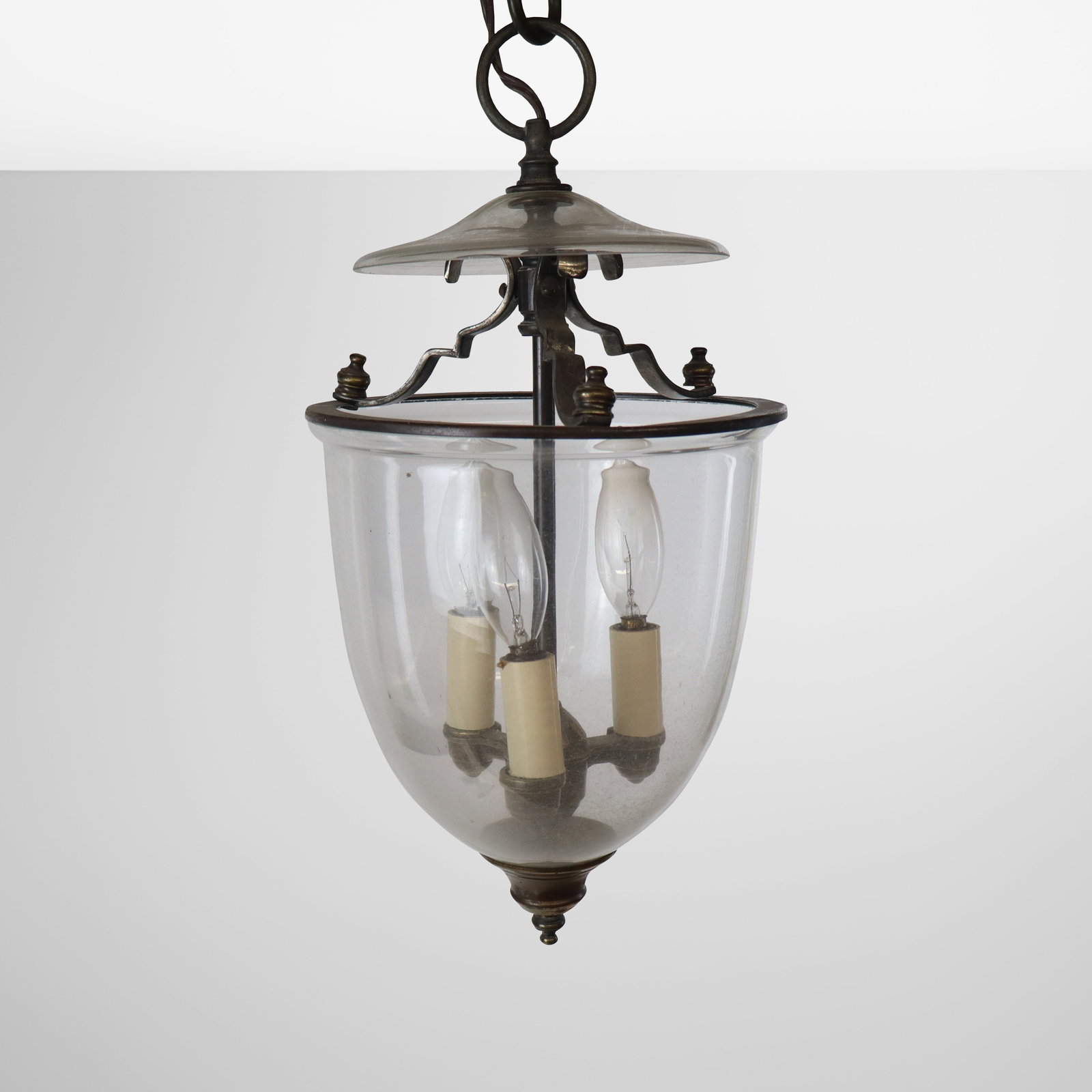 Brass and Glass Bell Chandelier (1 of 11)