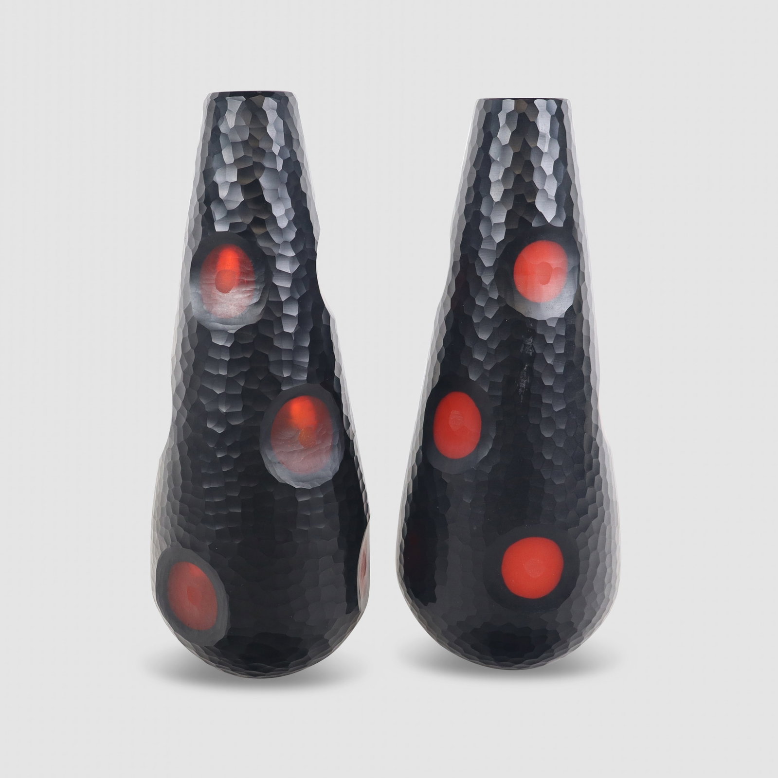 Pair of Murano Battuto Glass Vases, Mid-Century (1 of 9)