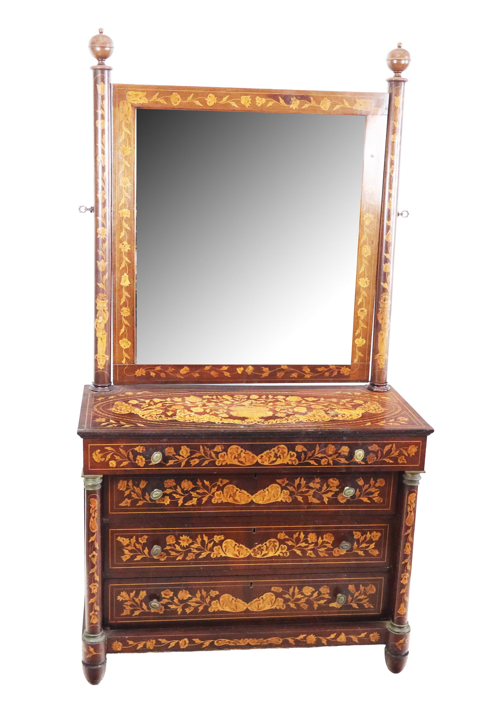 Antique Dutch Marquetry Bureau / Chest (1 of 20)