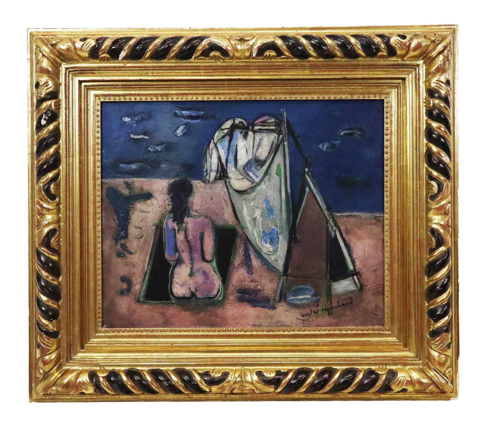 Andre MARCHAND "La plage rose" Oil Painting (1 of 13)