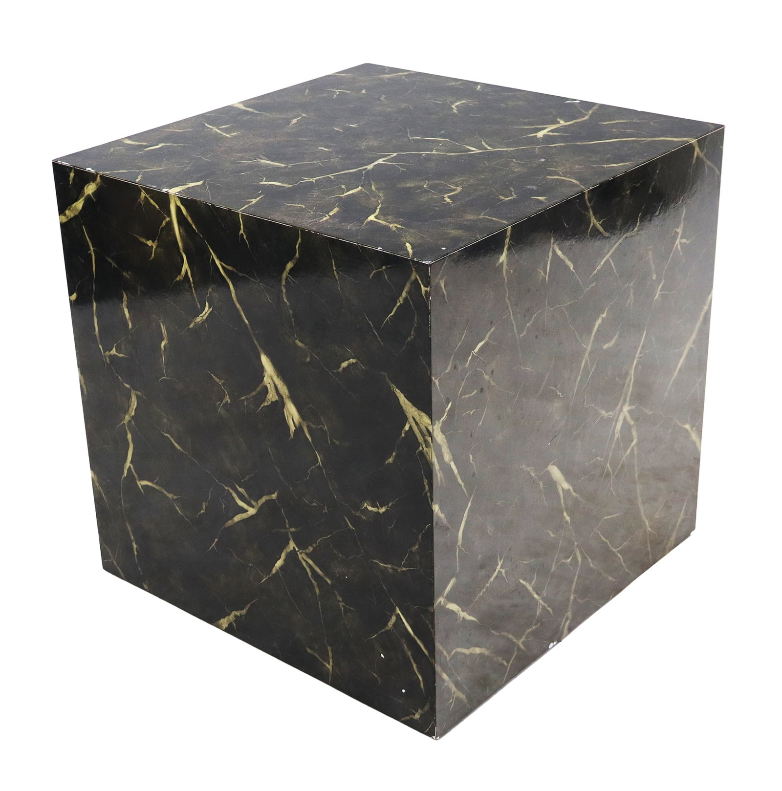 Faux Marble Cube Pedestal (1 of 7)