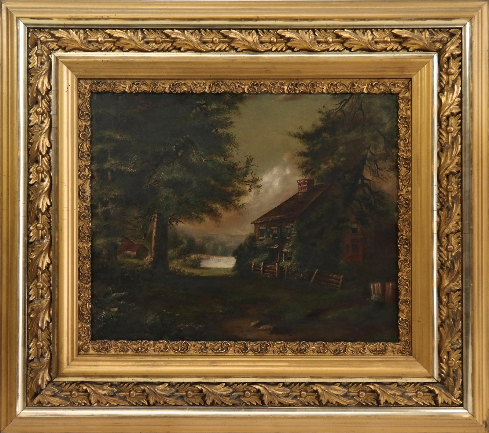 Unsigned Oil on Canvasboard - House in Landscape (1 of 9)