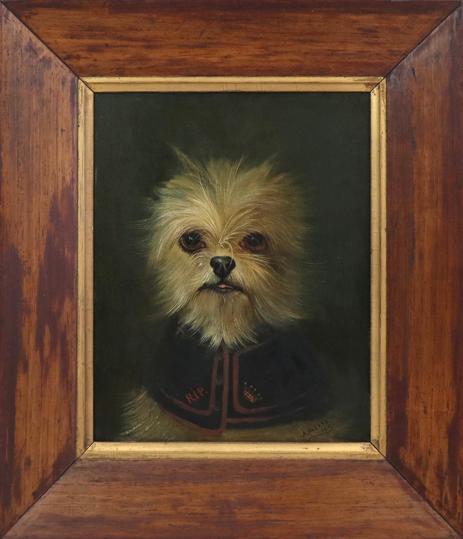 A. ALLARD Oil on Board Portrait of a Dog (1 of 10)