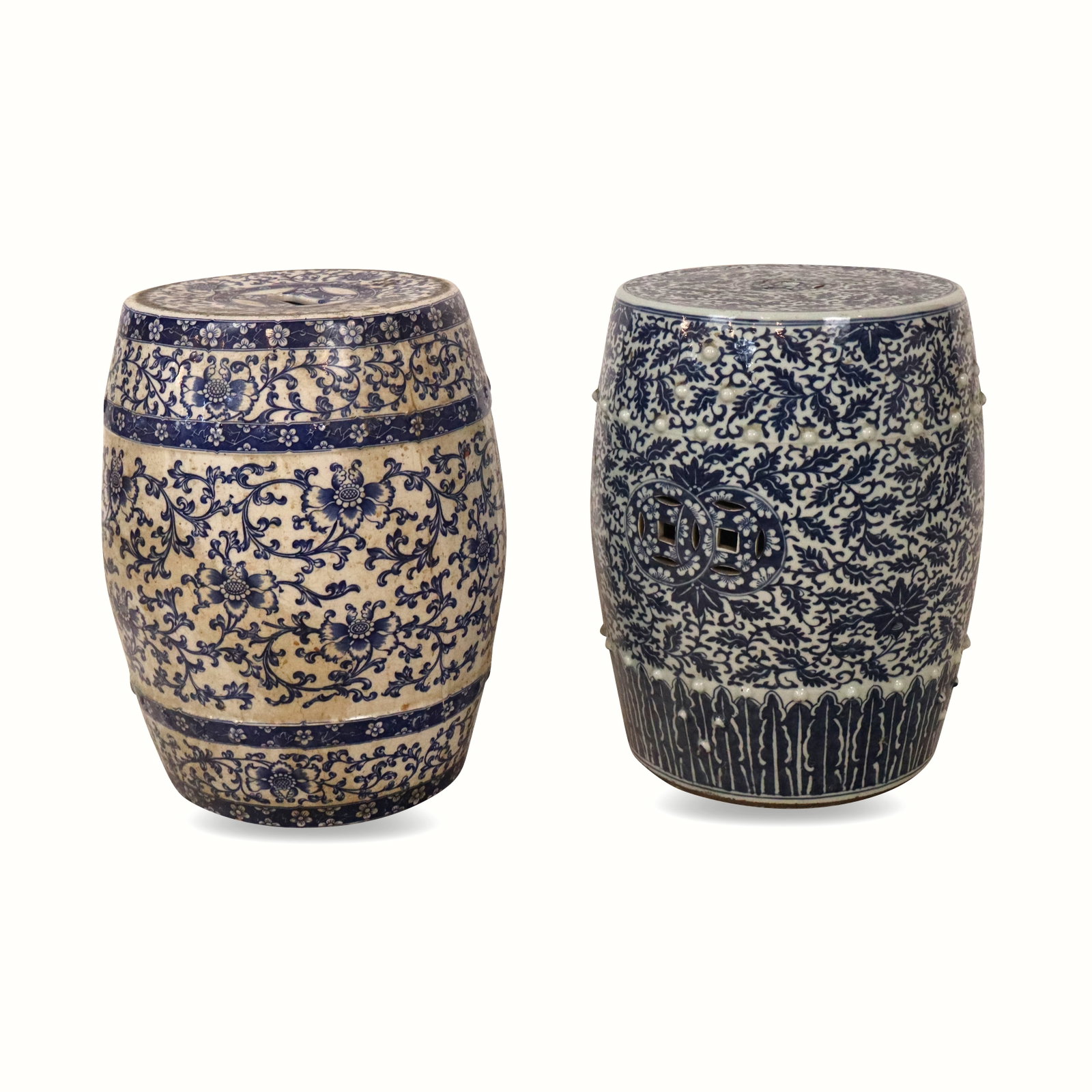 Two Chinese Blue and White Decorated Garden Seats (1 of 11)