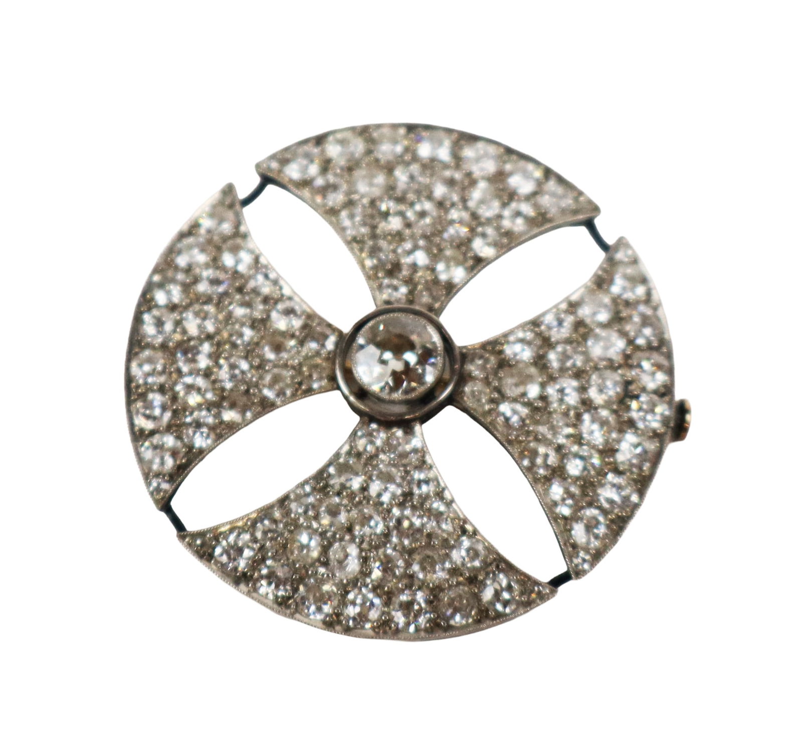 Pave-Set Diamond Brooch (1 of 6)