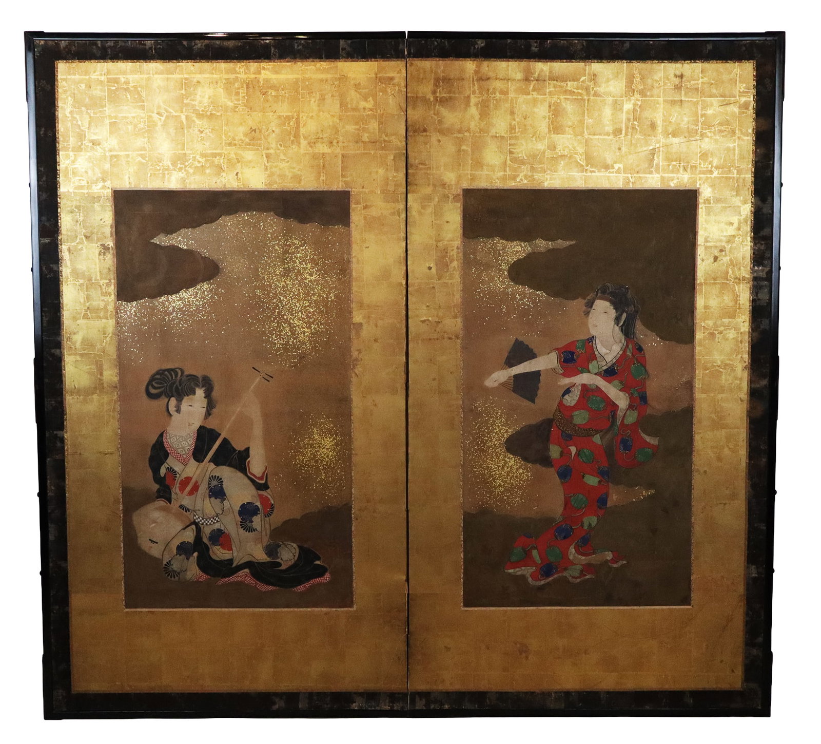 Chinese Two Panel Screen with Figures (1 of 13)