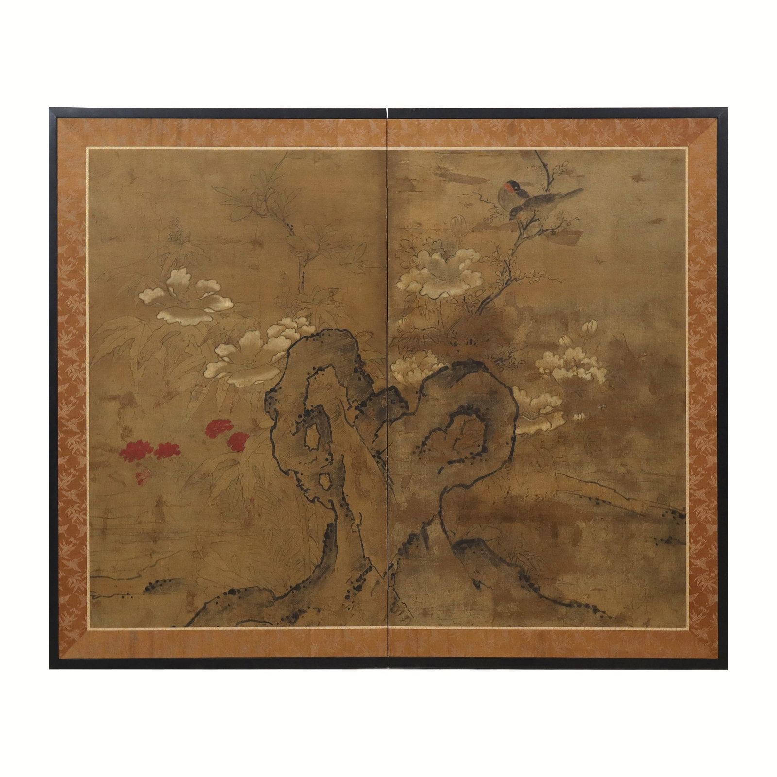 Antique Japanese Two Panel Low Floor Screen (1 of 14)