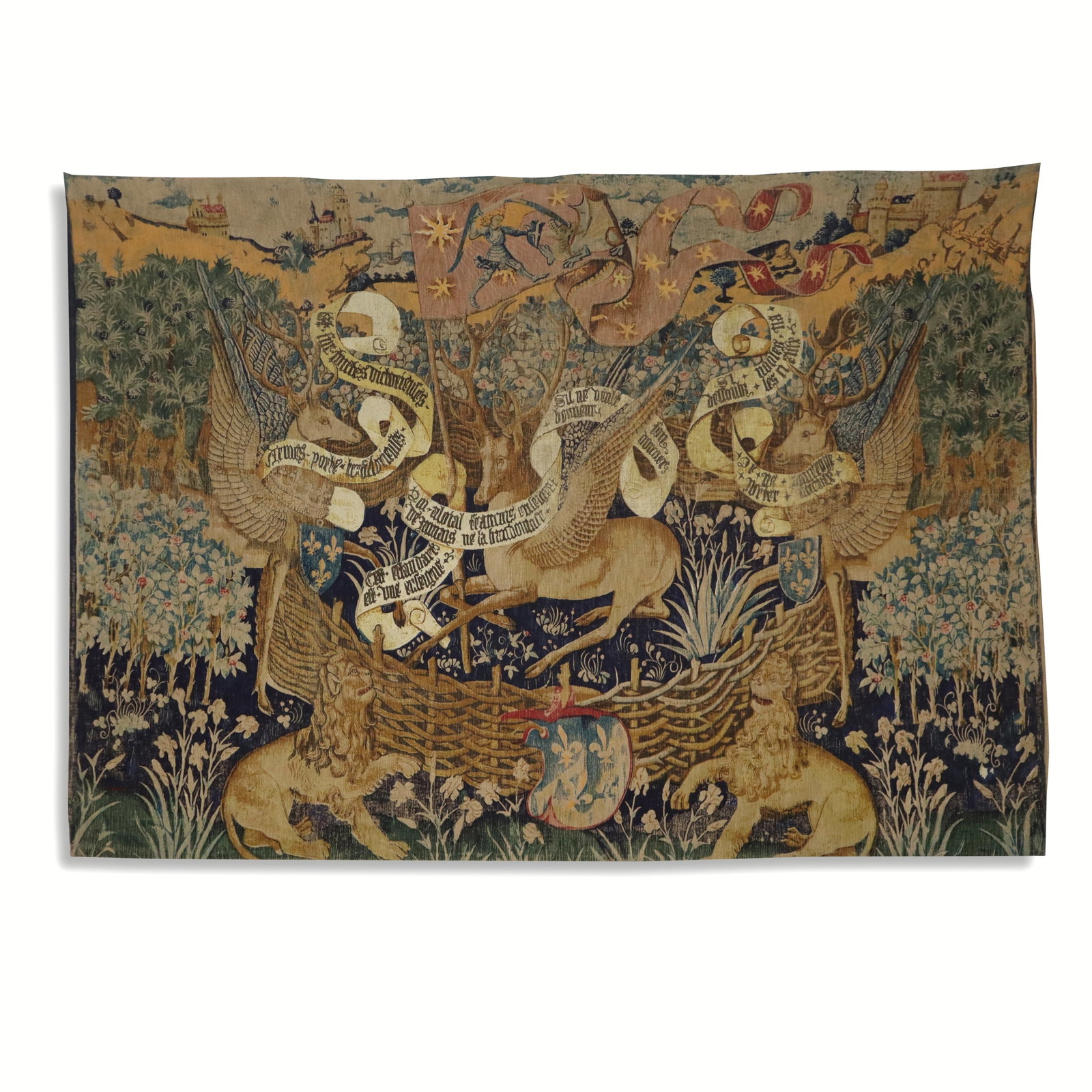 Reproduction of a French Tapestry "Les Cerfs Ailes (1 of 12)