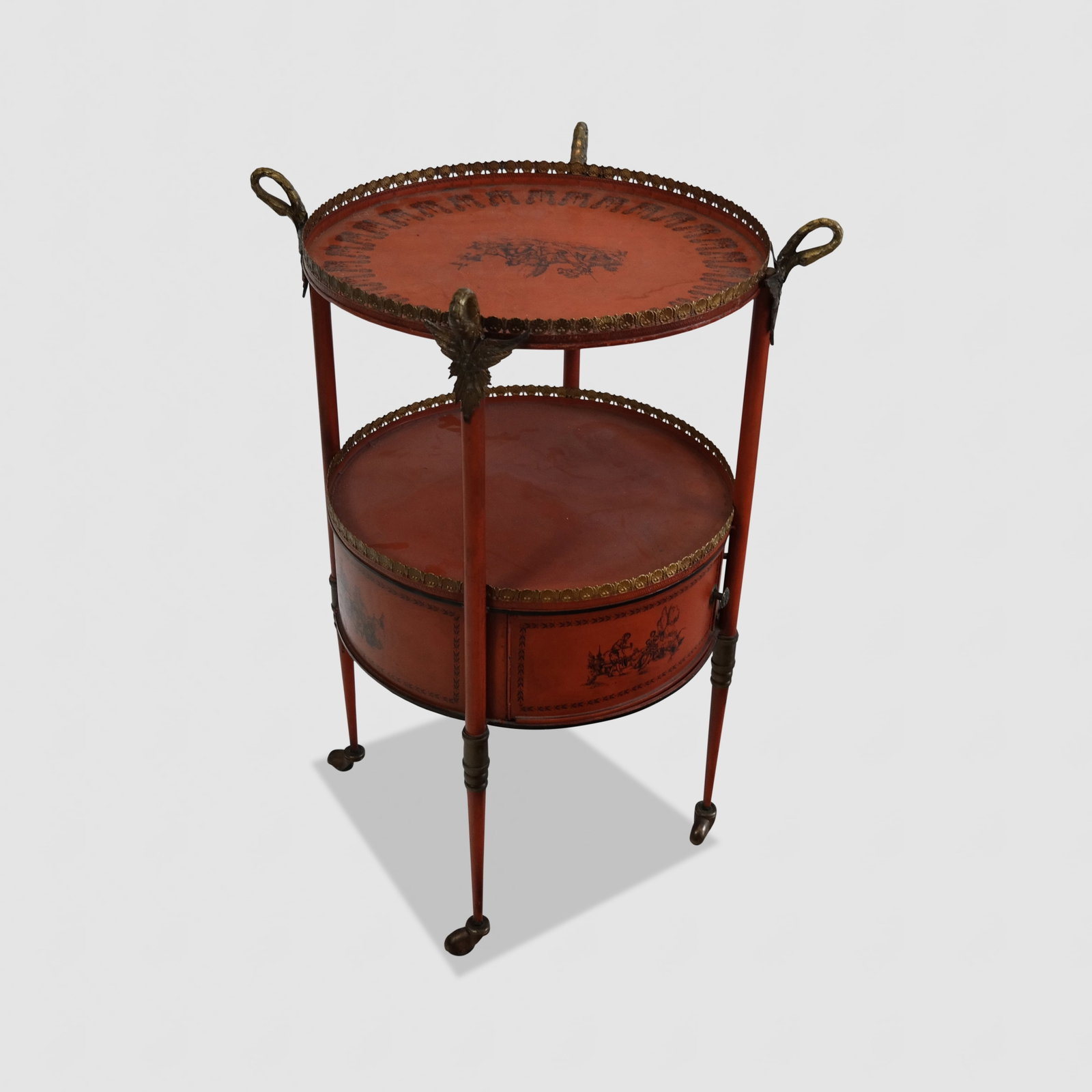 French All Tole Decorated 2 Tier Stand (1 of 9)