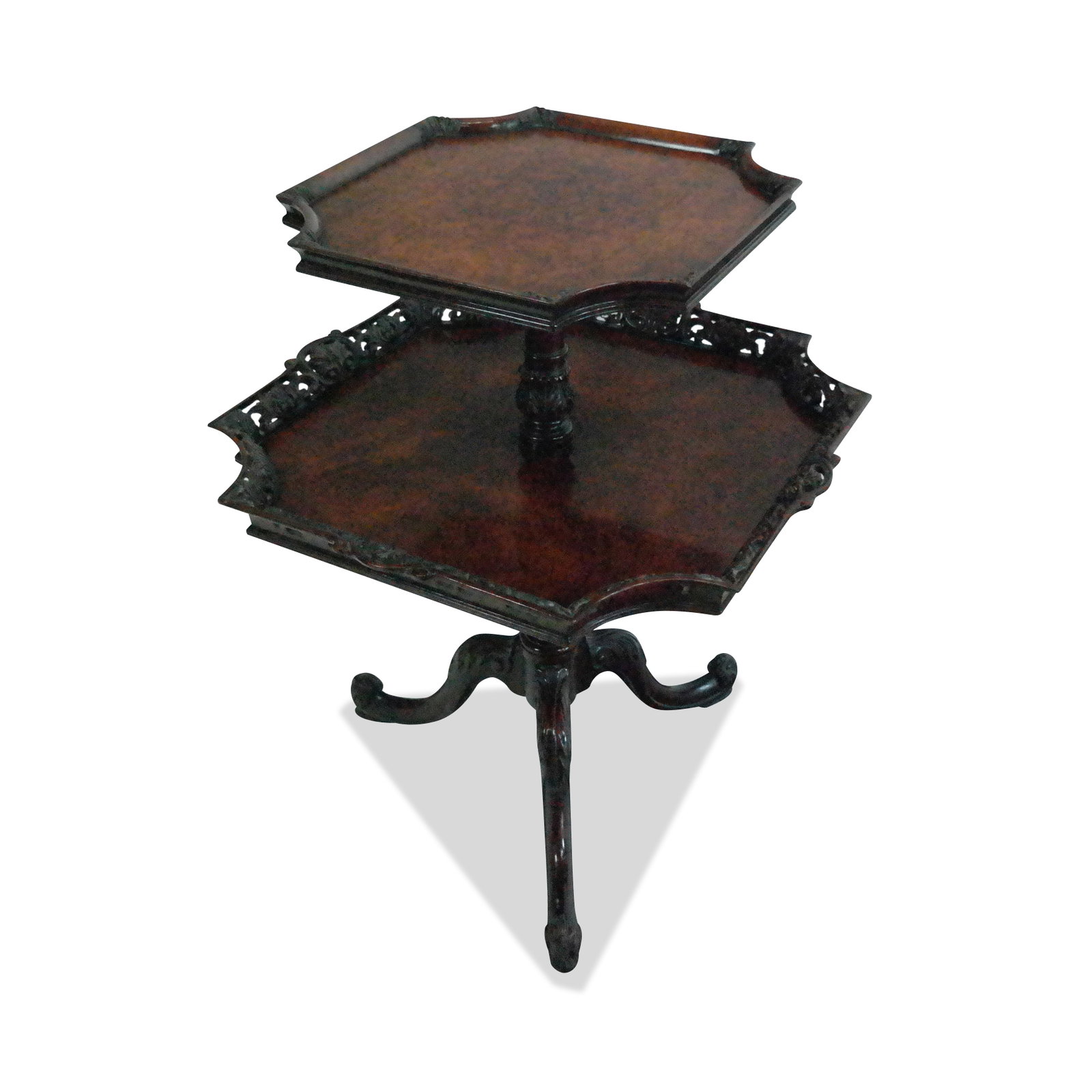 English Style Mahogany Squared Dumbwaiter Stand (1 of 9)